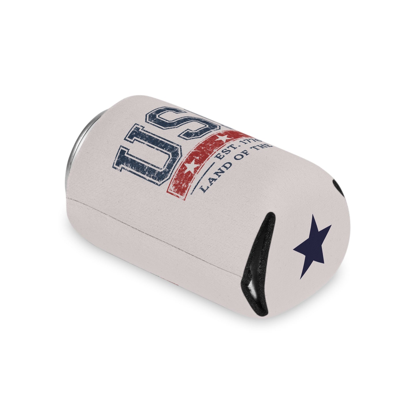 Vintage USA Patriotic Can Cooler Sleeve – Est. 1776 Americana Drink Koozie