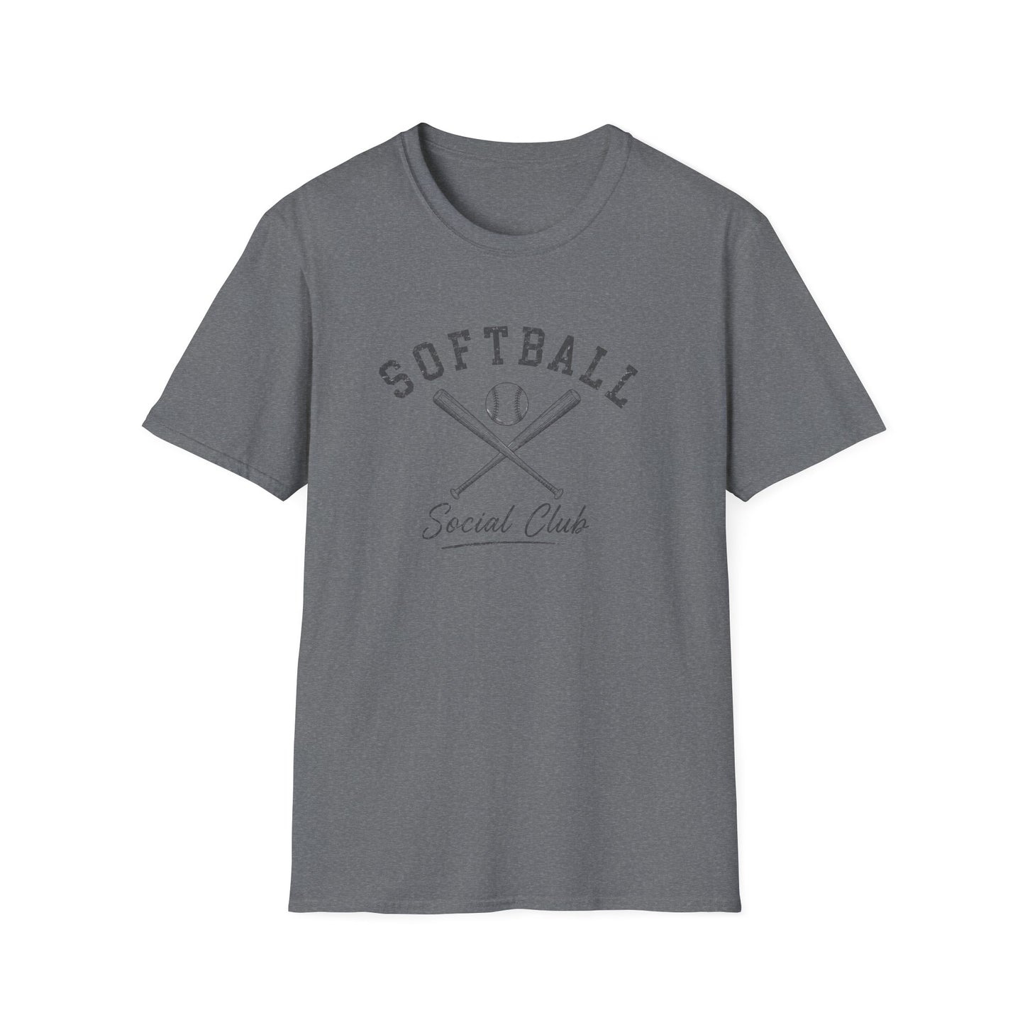 Softball Social Club Graphic Tee | Vintage Athletic Heather Softball Shirt