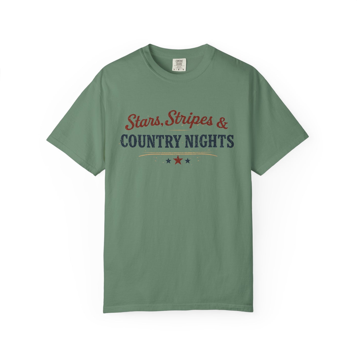 Stars Stripes and Country Nights Tee • Patriotic Country Shirt • Americana Graphic Tee • Western Summer Shirt