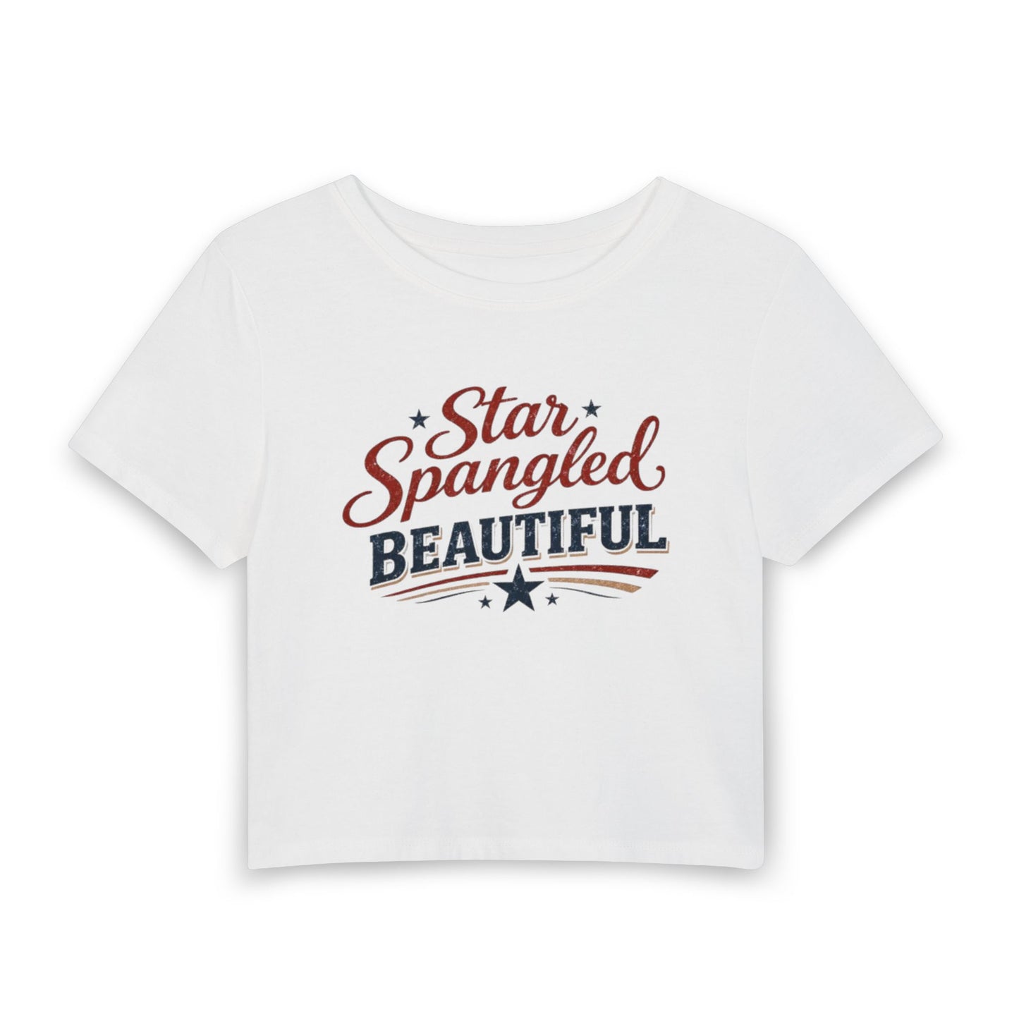 Sternenbesetztes Wunderschönes Baby-T-Shirt • Patriotisches Graphic Baby-T-Shirt für Damen