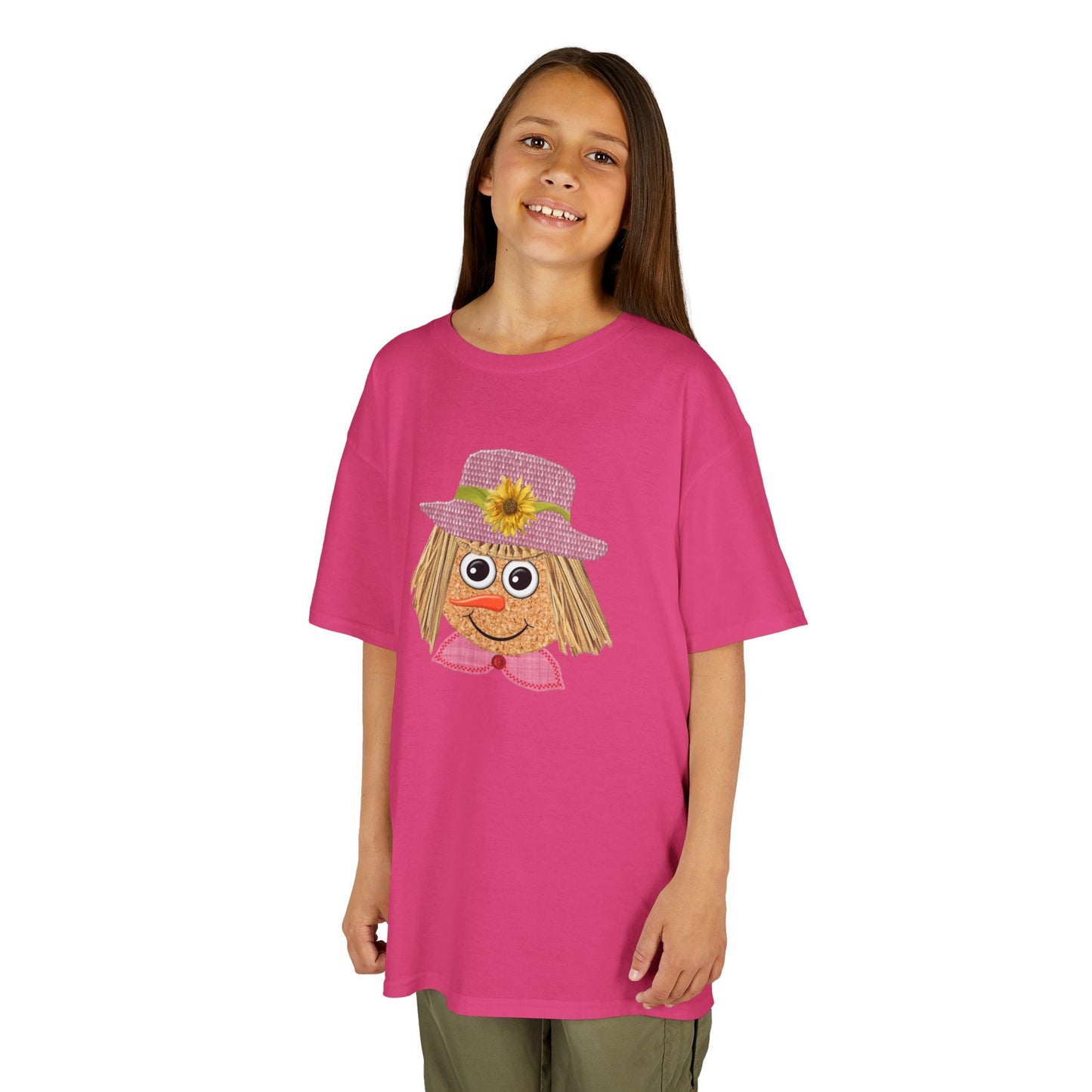 Cute Scarecrow Girl Kids Halloween T-Shirt