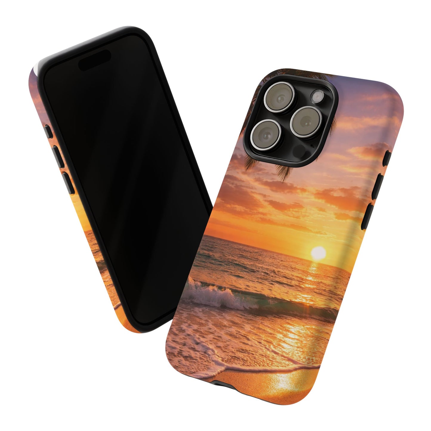 Golden Hour Beach Case — Tropical Palm Sunset Protective Case