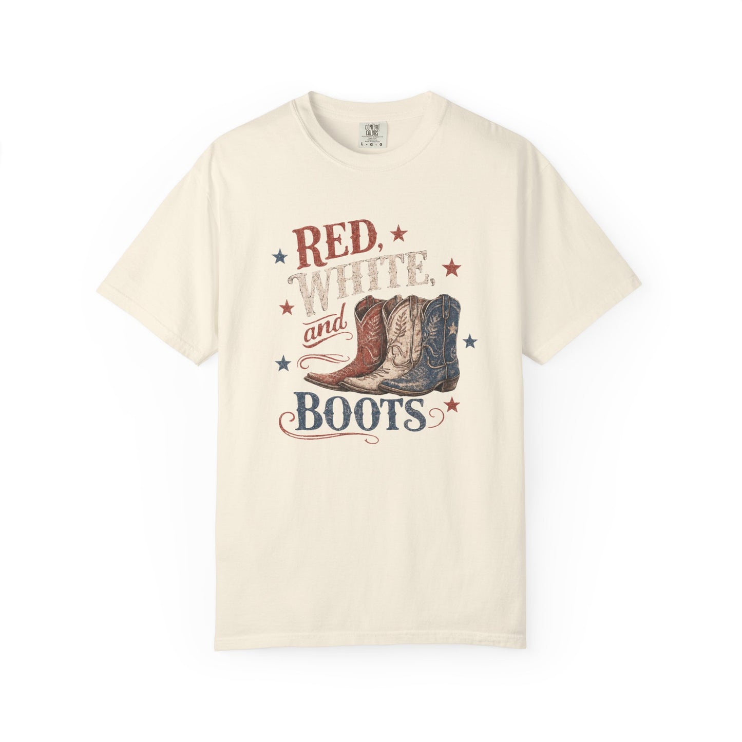 Red White and Boots Vintage Western Graphic Tee