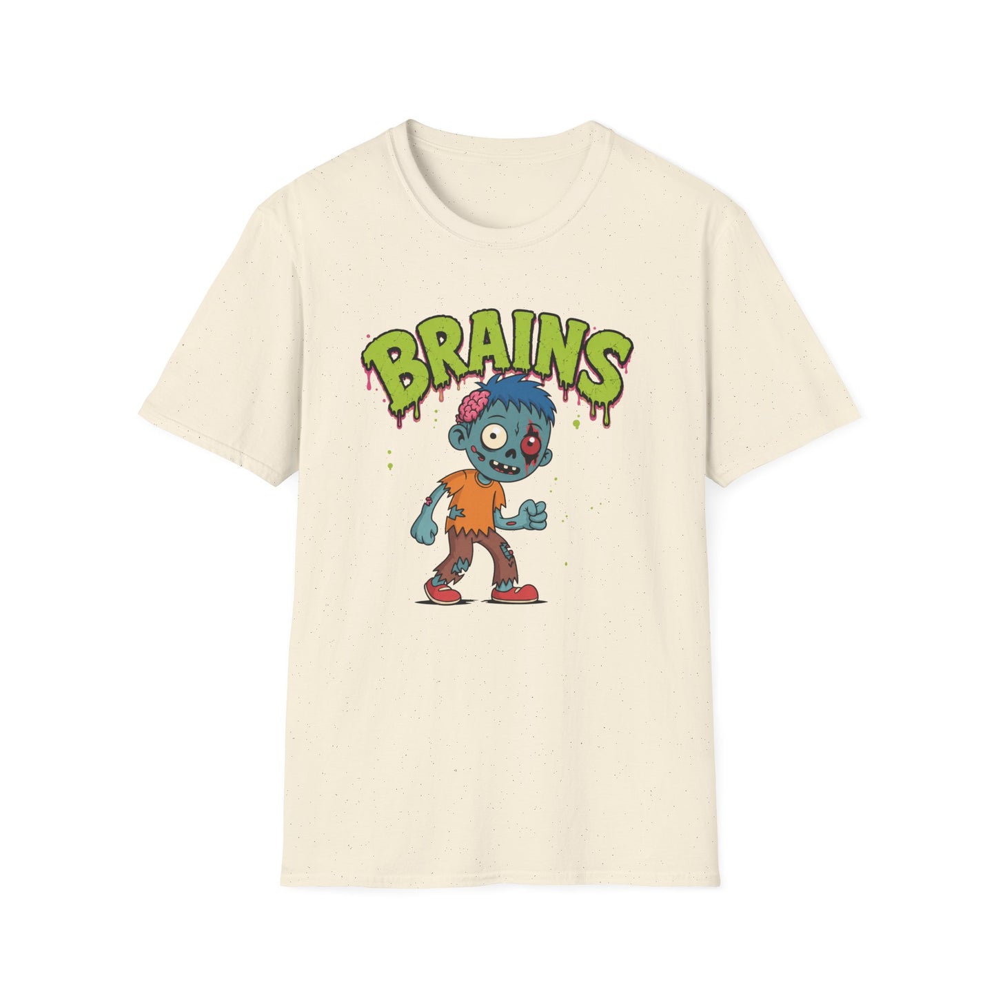 Brains Zombie Graphic Tee | Funny Halloween Shirt | Vintage Horror T-Shirt