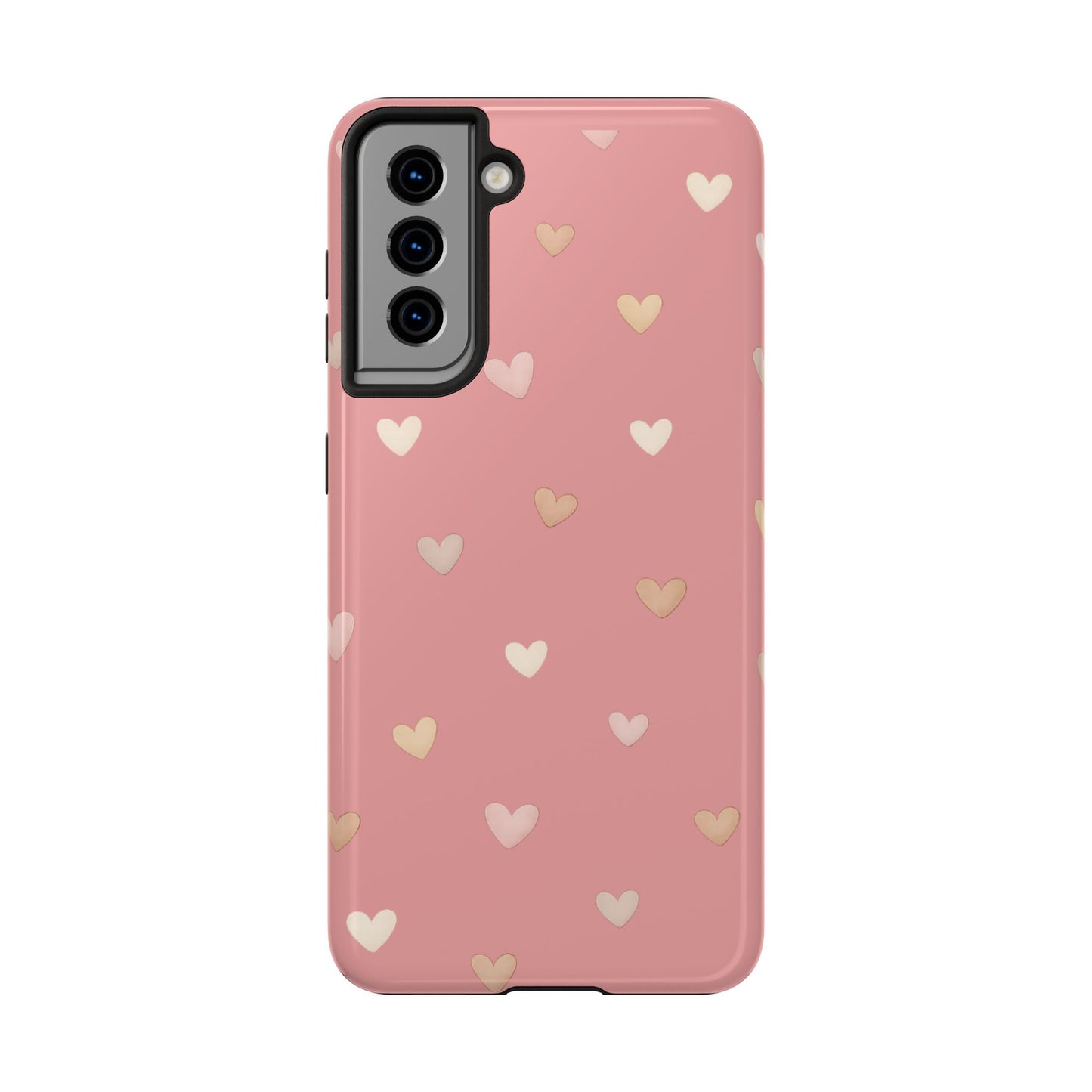 Neutrale Mini-Herzen Handyhülle – Roséfarbenes Ästhetik-Design