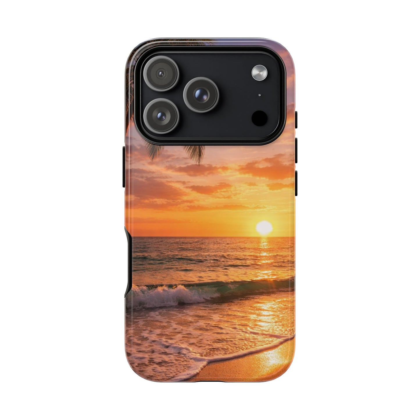 Golden Hour Beach Case — Tropical Palm Sunset Protective Case