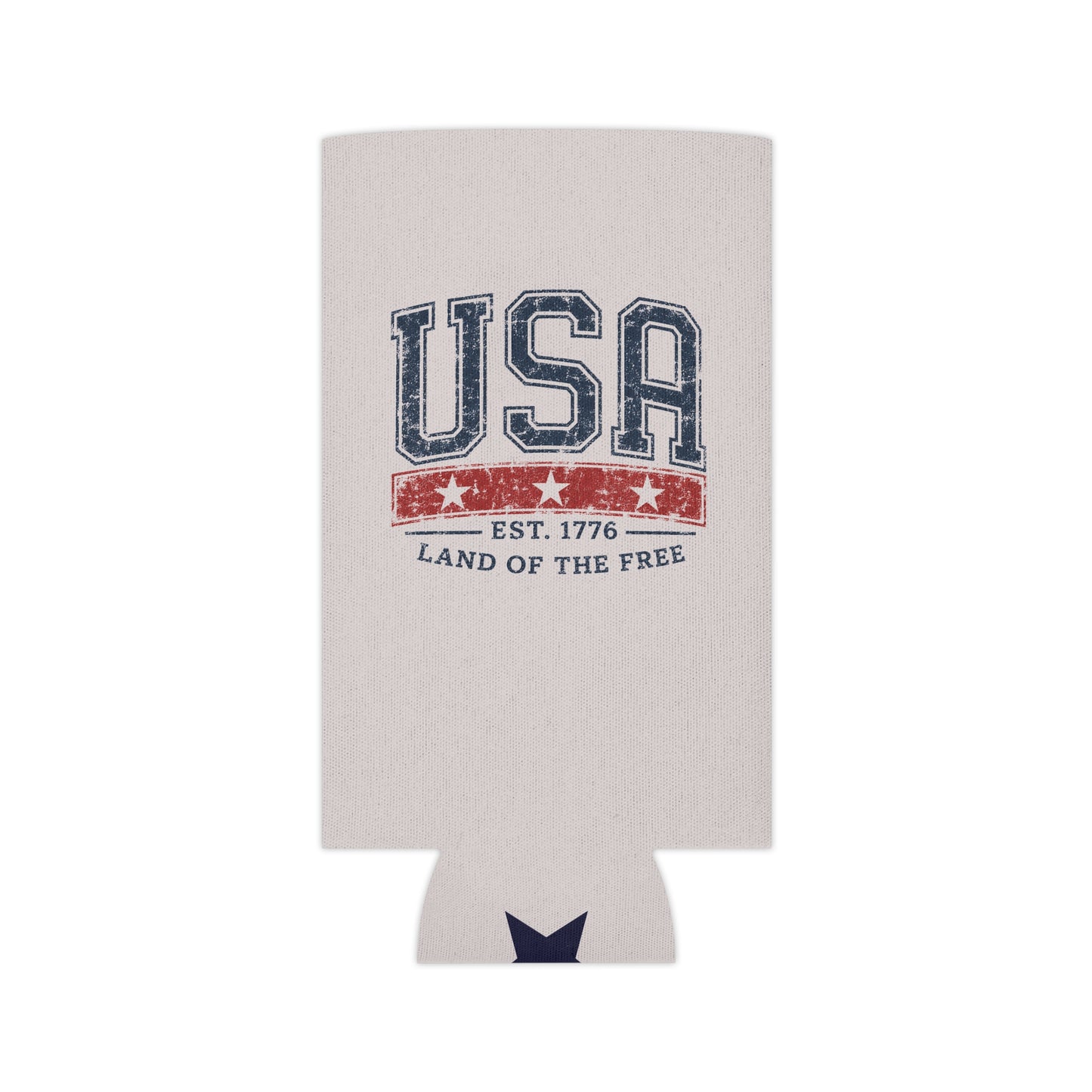 Vintage USA Patriotic Can Cooler Sleeve – Est. 1776 Americana Drink Koozie