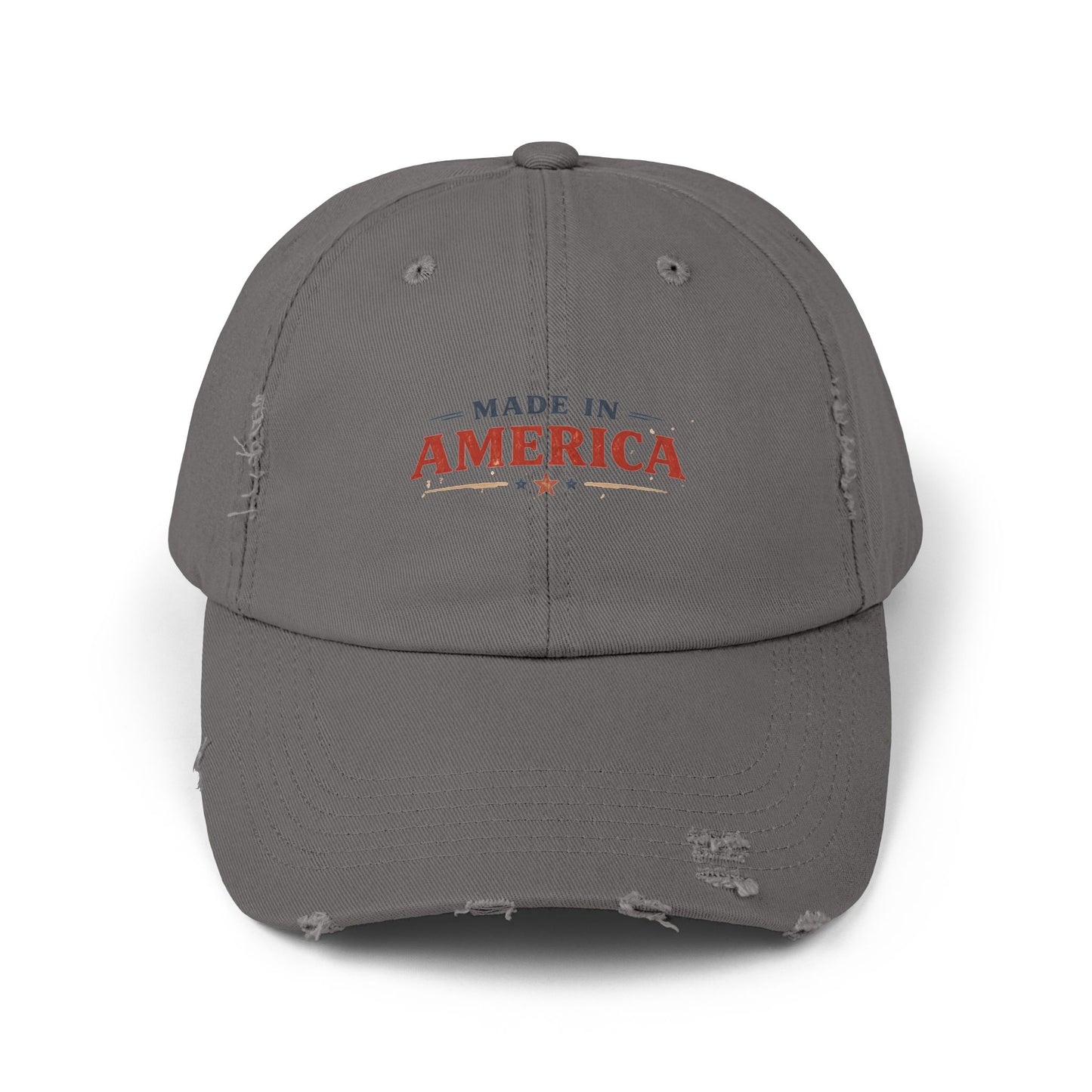 Distressed Made in America Cap • Vintage Patriotic Hat • Adjustable Dad Hat • Wild Reed Apparel