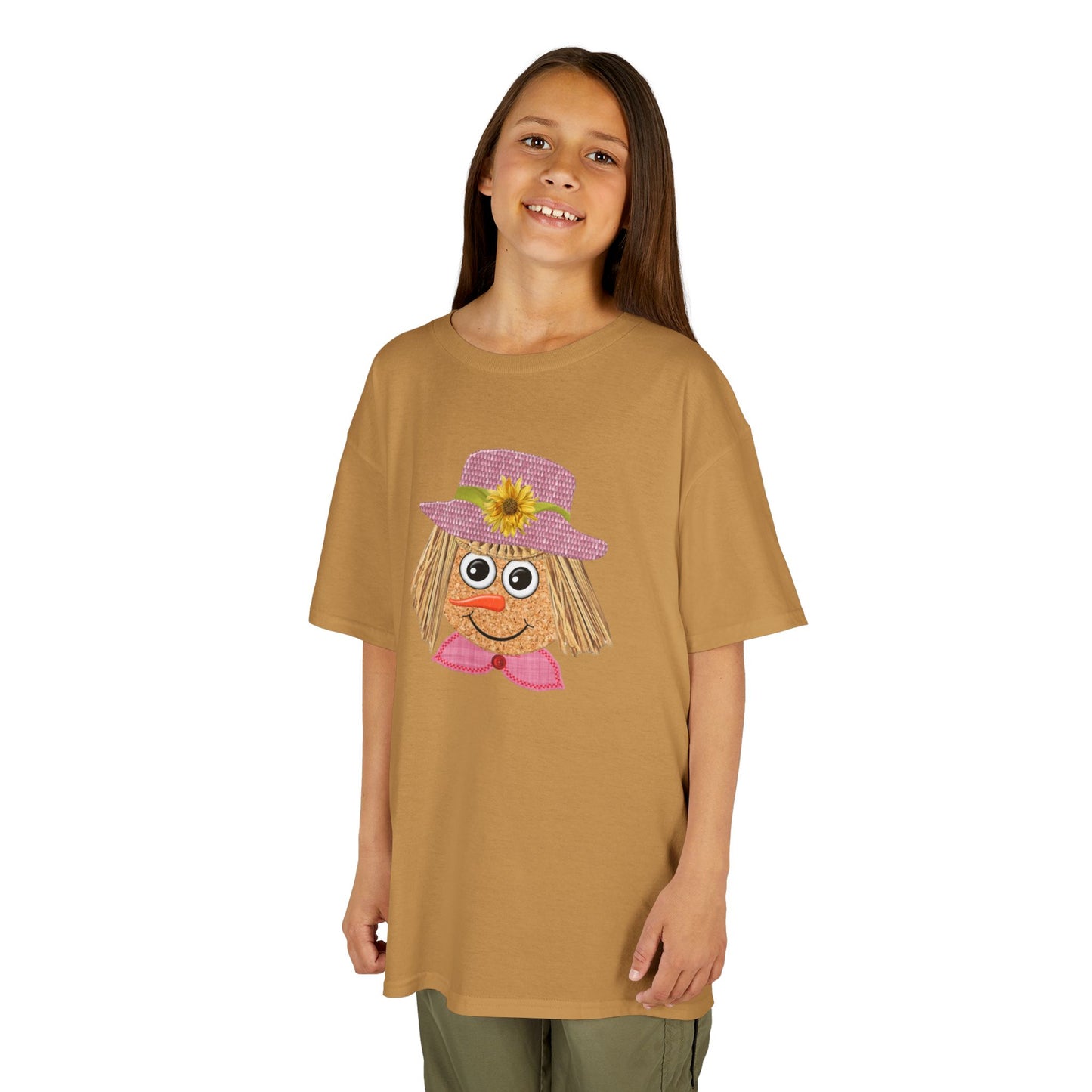 Cute Scarecrow Girl Kids Halloween T-Shirt