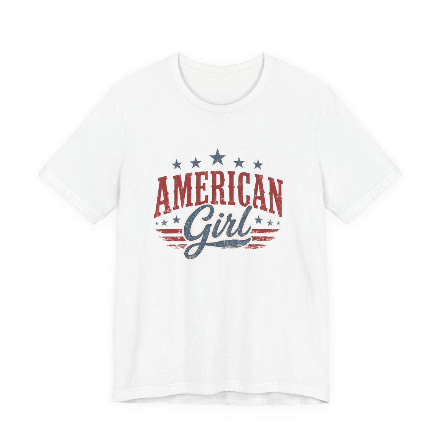 American Girl Graphic Tee • Patriotic Shirt • Vintage Americana T Shirt • Bella Canvas 3001 • 4th of July Shirt • Country Style Women’s Tee