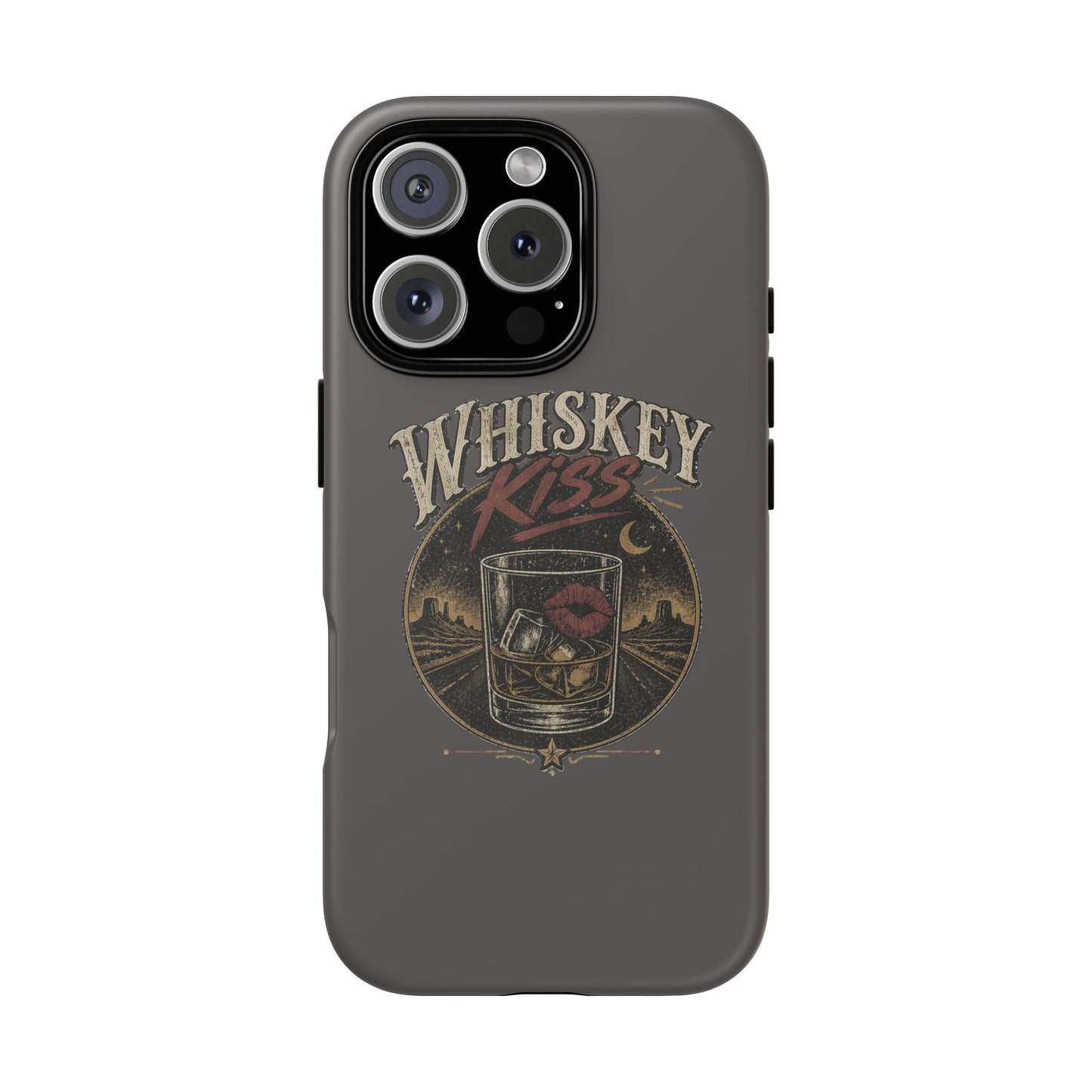 Whiskey Kiss Western Phone Case, Country iPhone & Samsung Case, Rustic Cowgirl or Cowboy Phone Case, Whiskey Lover Gift, Matte or Glossy
