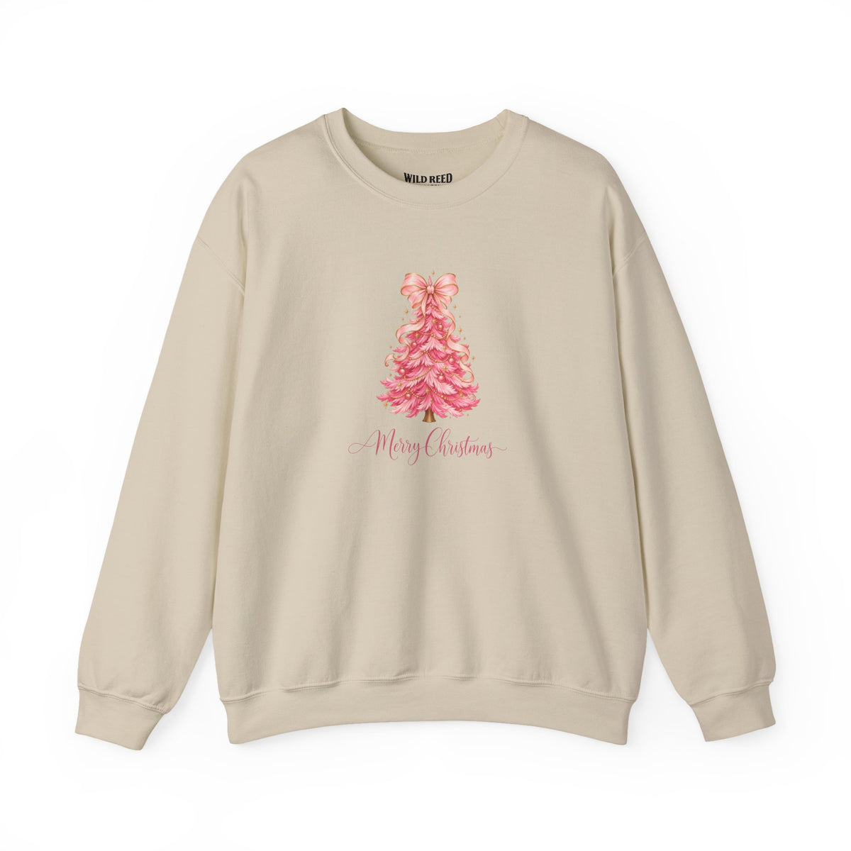 Pink Christmas Tree Sweatshirt | Merry Christmas Holiday Crewneck