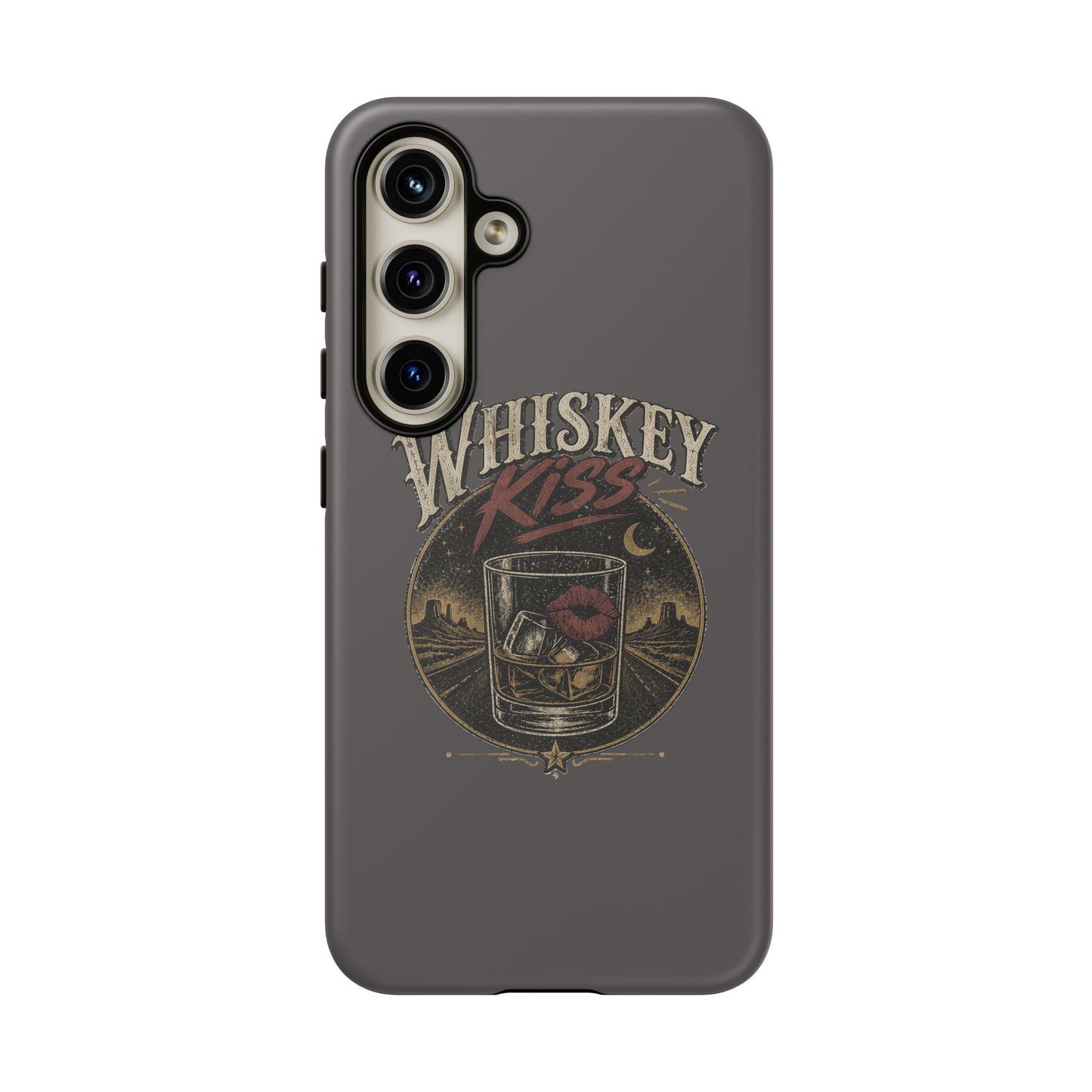Whiskey Kiss Western Phone Case, Country iPhone & Samsung Case, Rustic Cowgirl or Cowboy Phone Case, Whiskey Lover Gift, Matte or Glossy