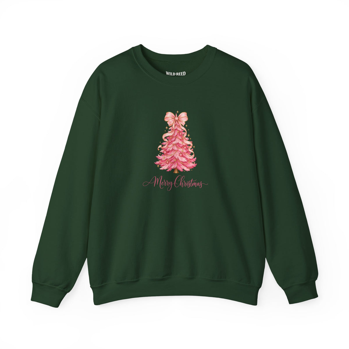 Pink Christmas Tree Sweatshirt | Merry Christmas Holiday Crewneck