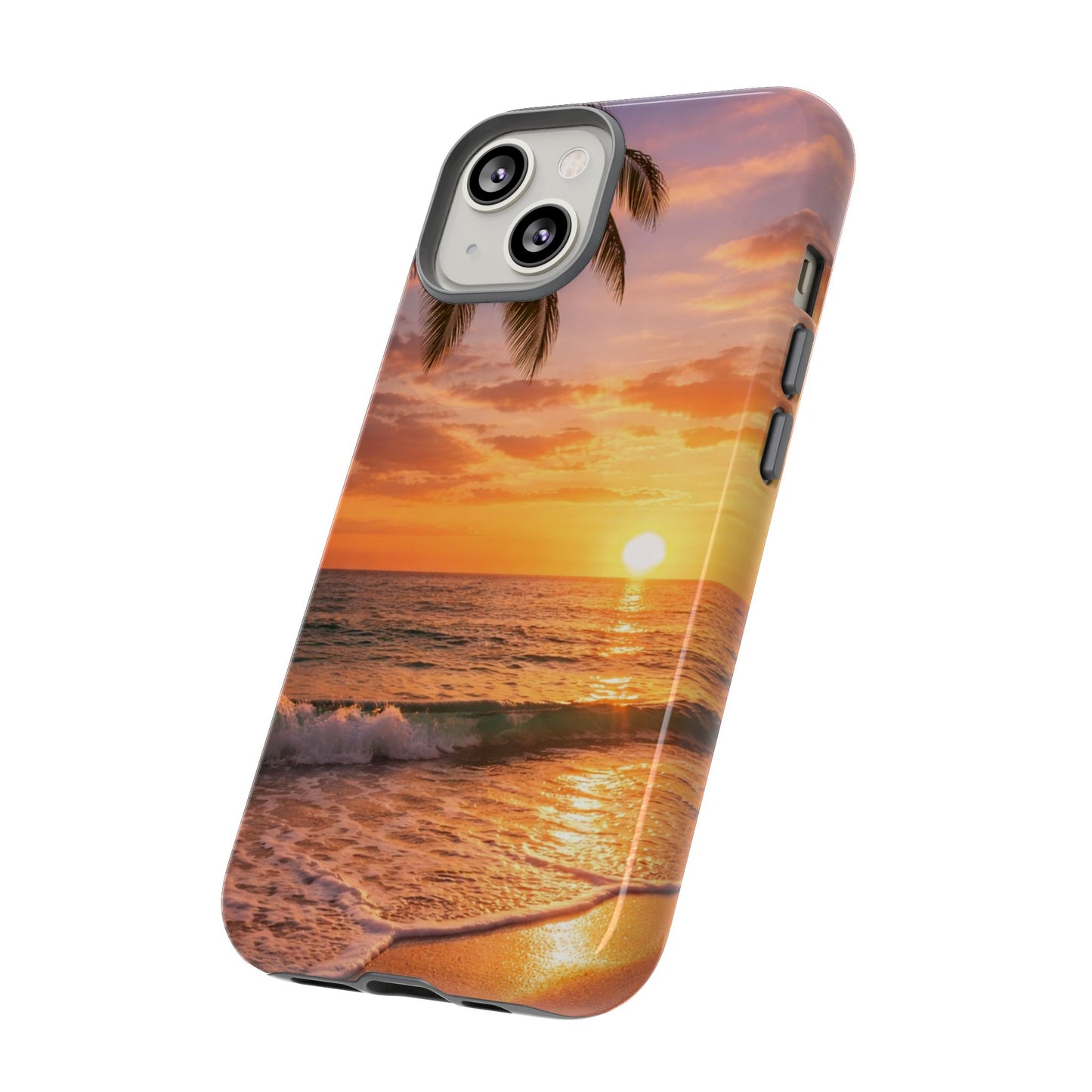 Golden Hour Beach Case — Tropical Palm Sunset Protective Case