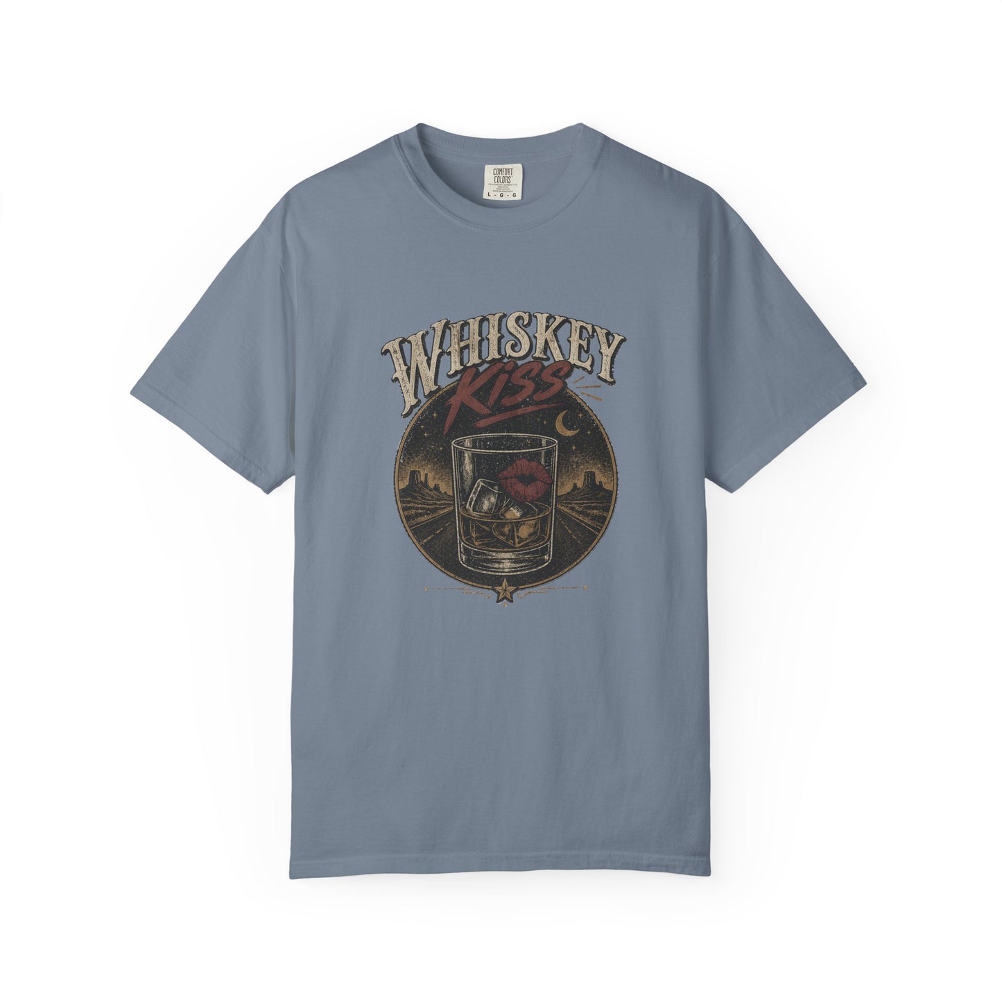 Whiskey Kiss Vintage Graphic T-Shirt – Distressed Retro UnisexTee