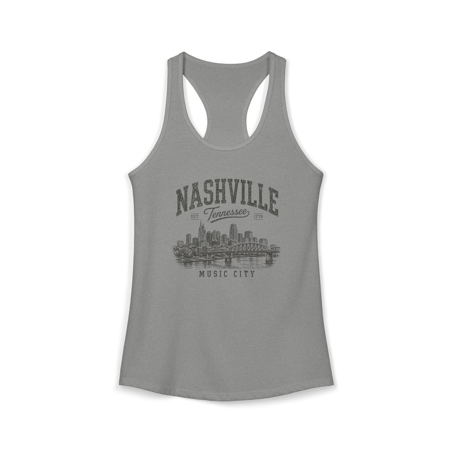 Wild Reed Apparel Nashville Tennessee Tank Top | Music City Vintage Graphic Racerback Tank