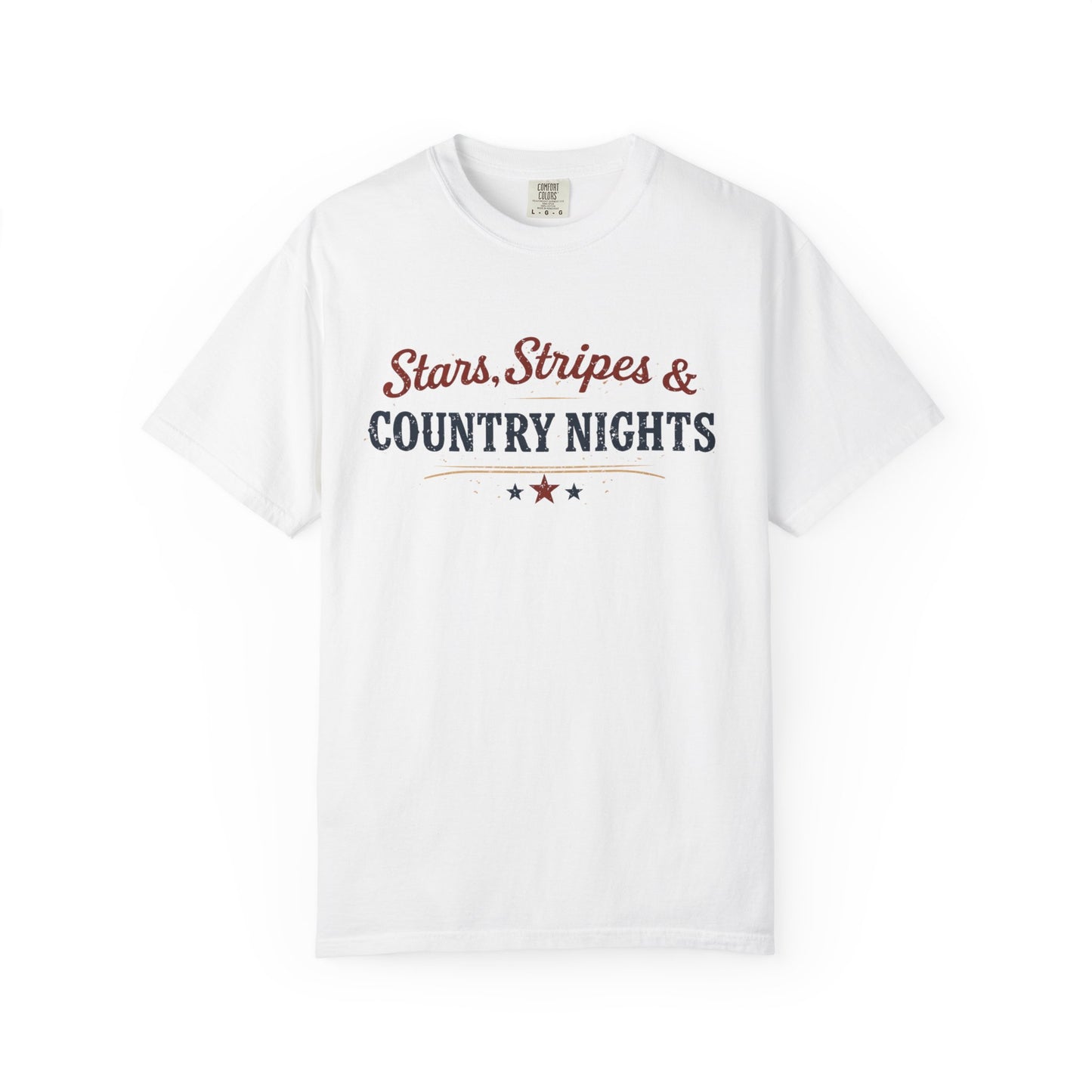 Stars Stripes and Country Nights Tee • Patriotic Country Shirt • Americana Graphic Tee • Western Summer Shirt