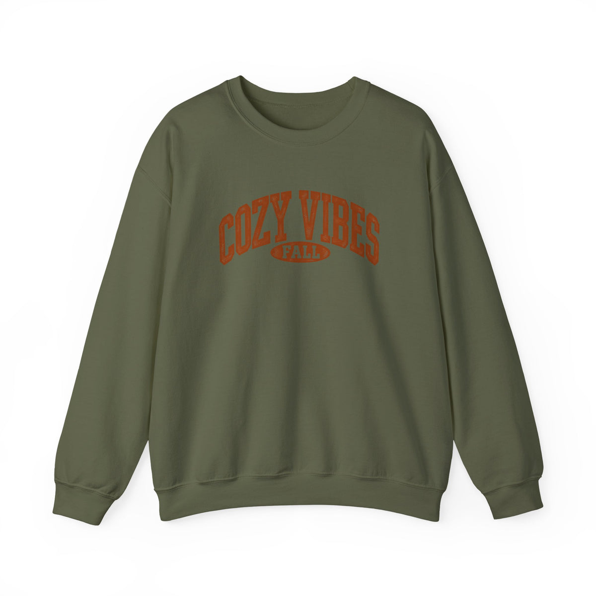 Cozy Vibes Fall Crewneck Sweatshirt | Vintage Collegiate Autumn Graphic