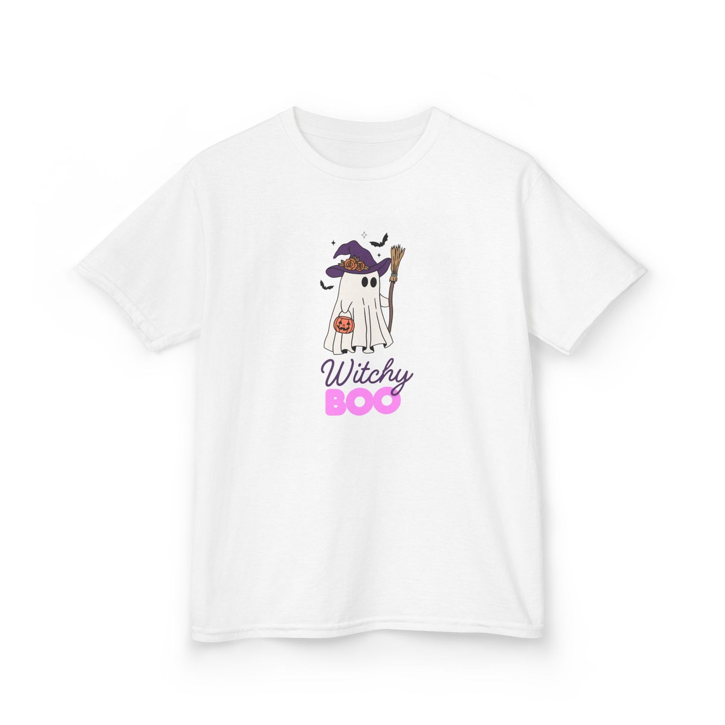 Witchy Boo Kids T-Shirt | Cute Halloween Ghost Youth Graphic Tee for Boys & Girls
