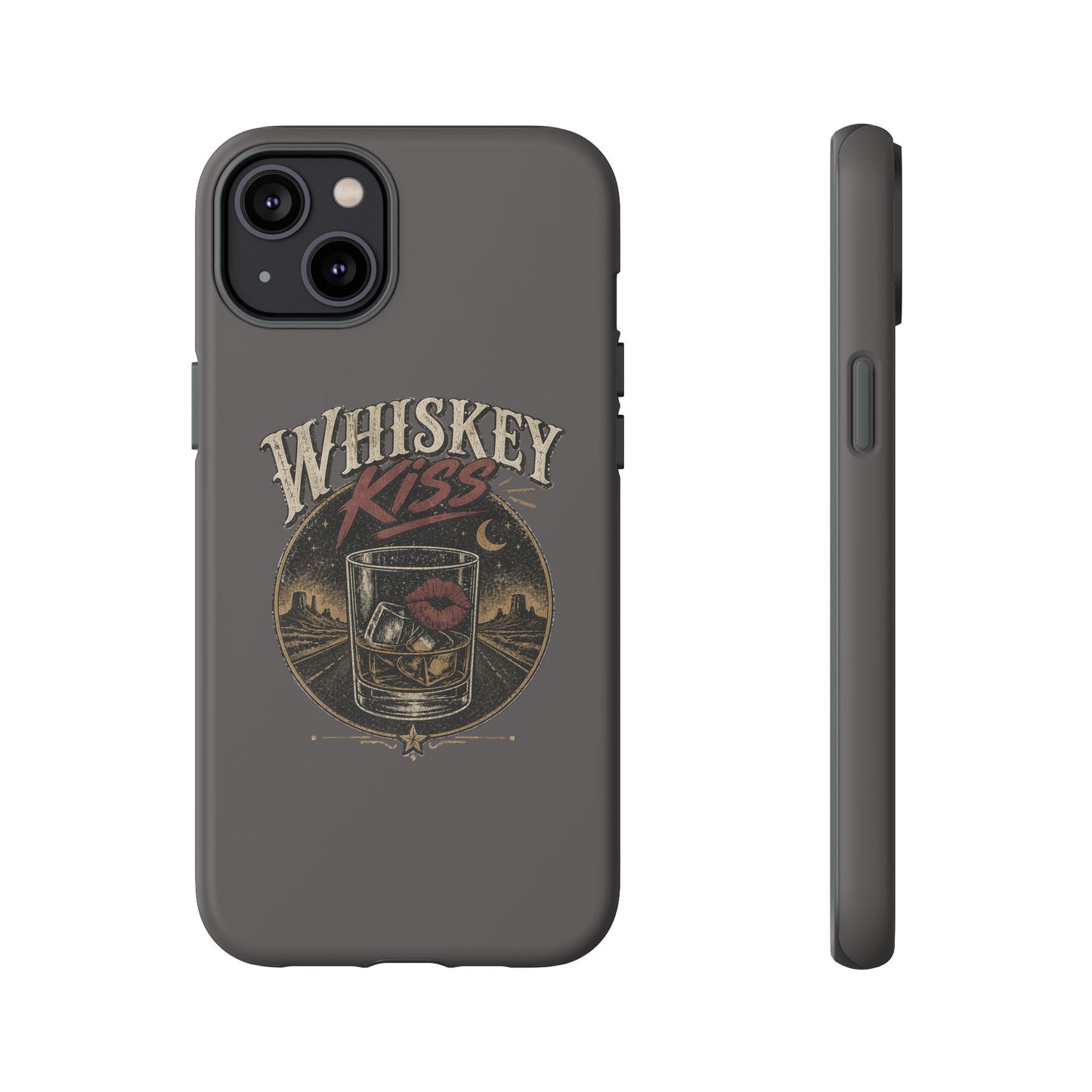 Whiskey Kiss Western Phone Case, Country iPhone & Samsung Case, Rustic Cowgirl or Cowboy Phone Case, Whiskey Lover Gift, Matte or Glossy