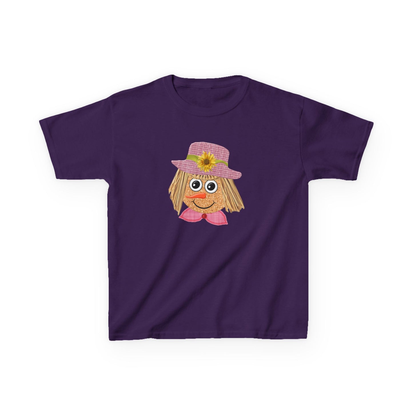 Cute Scarecrow Girl Kids Halloween T-Shirt