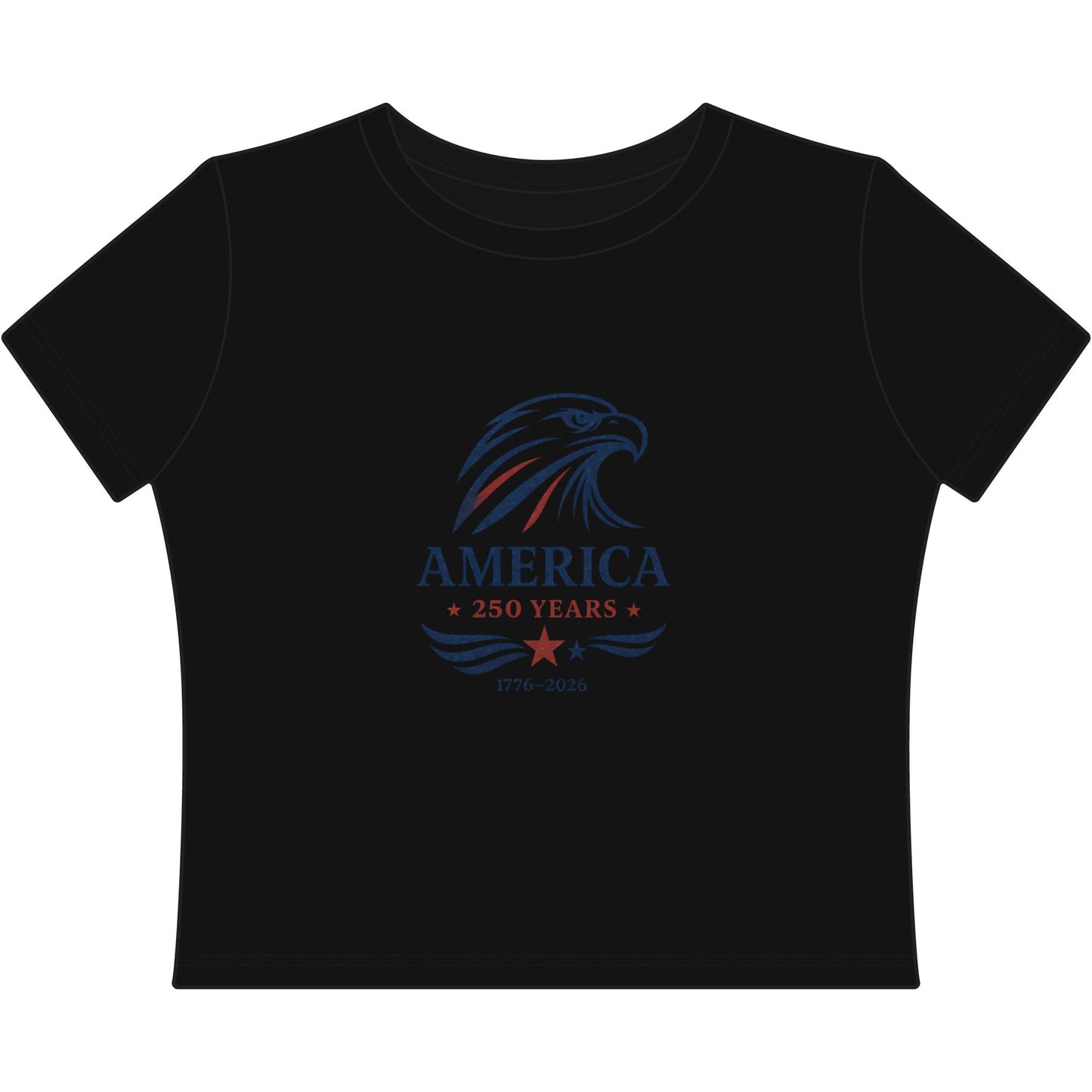 America 250 Years Cropped Baby Tee • Minimal Patriotic Shirt • USA 1776 2026 Tee • Modern Americana Crop Top
