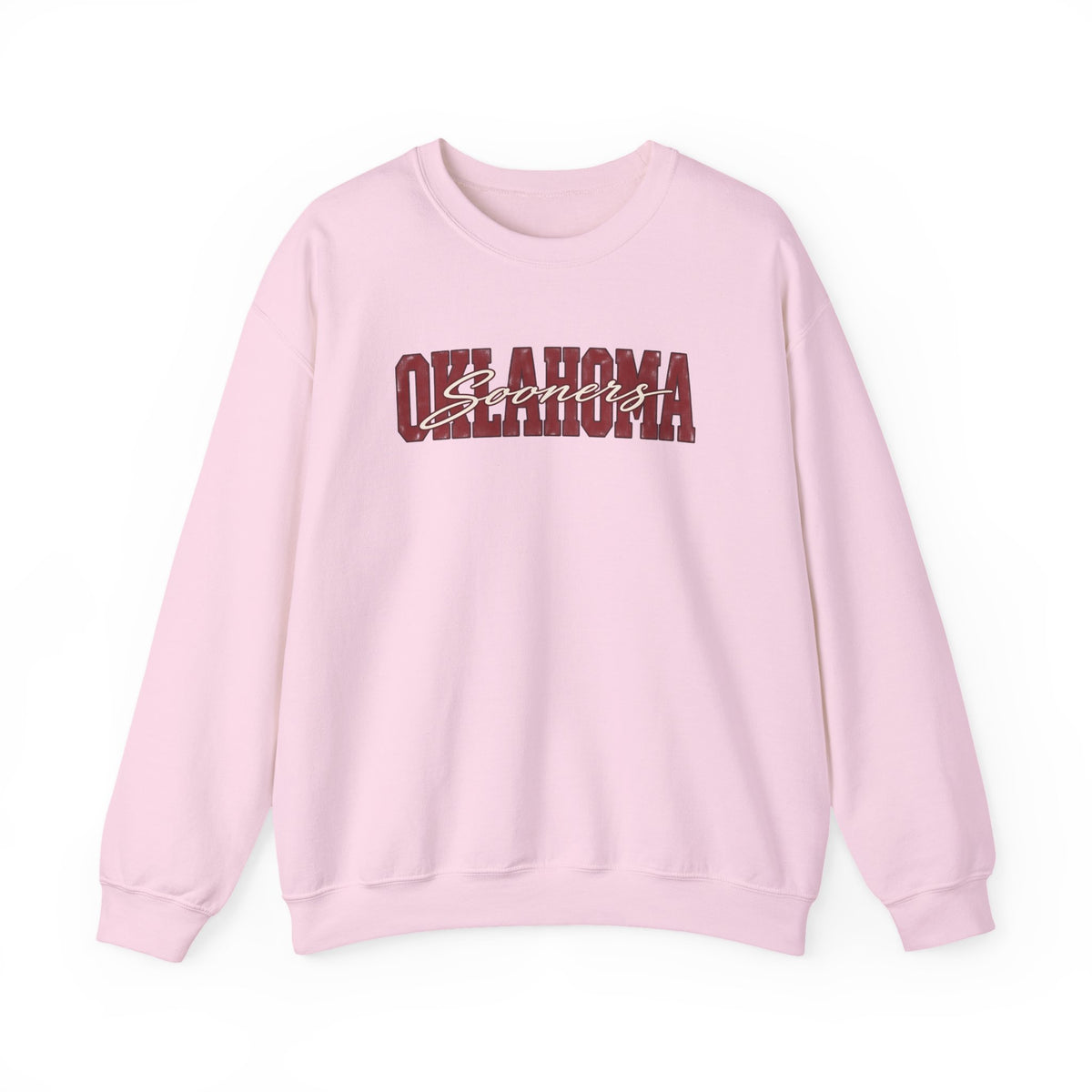 Oklahoma Vintage Collegiate Crewneck Sweatshirt | Crimson Game Day Pullover