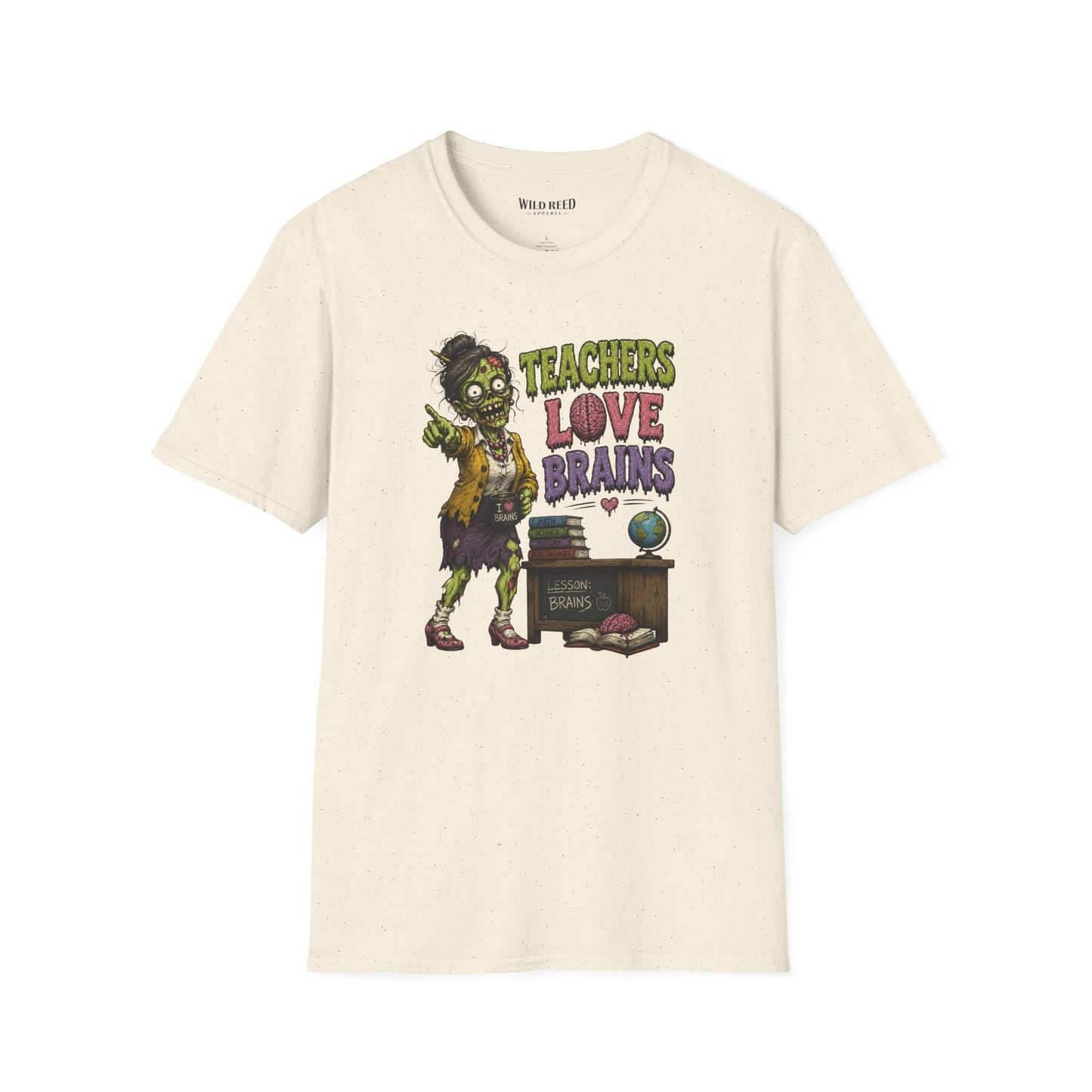 Teachers Love Brains Funny Zombie Teacher Graphic Tee