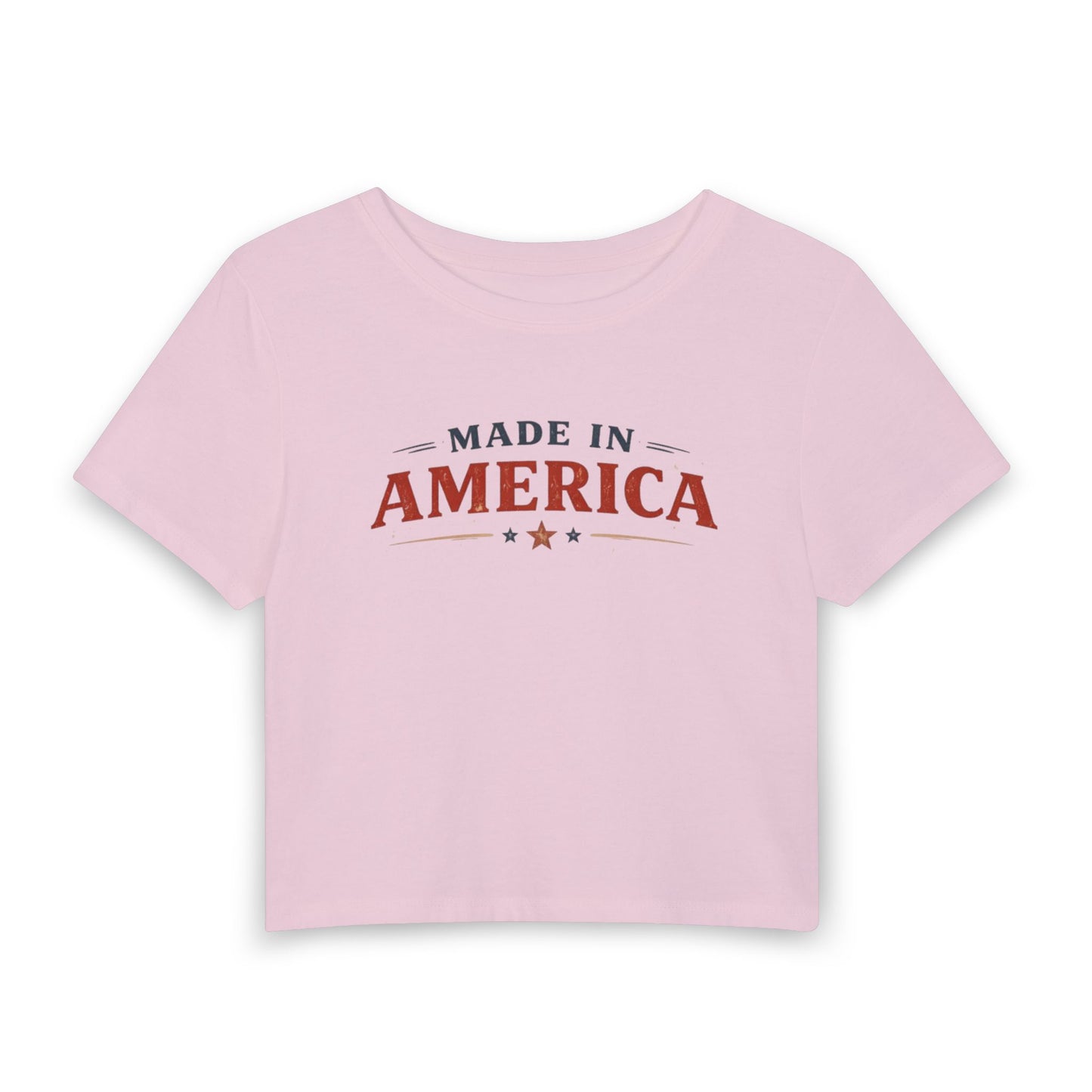 Made in America verkürztes T-Shirt • Patriotisches Grafik-Baby-T-Shirt für Frauen