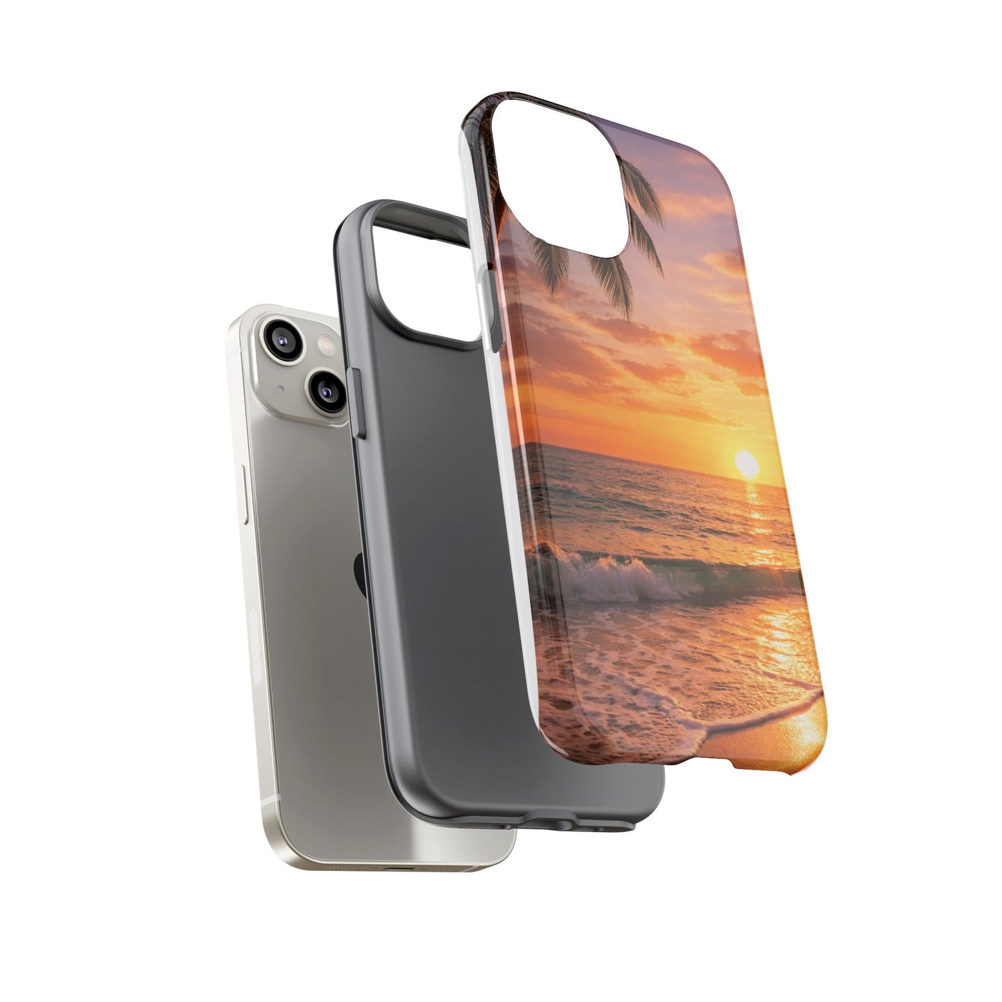 Golden Hour Beach Case — Tropical Palm Sunset Protective Case