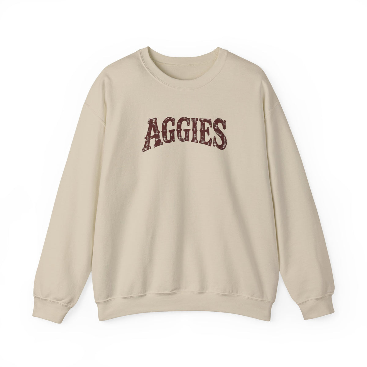 Aggies Vintage Collegiate Crewneck Sweatshirt | Maroon Game Day Pullover