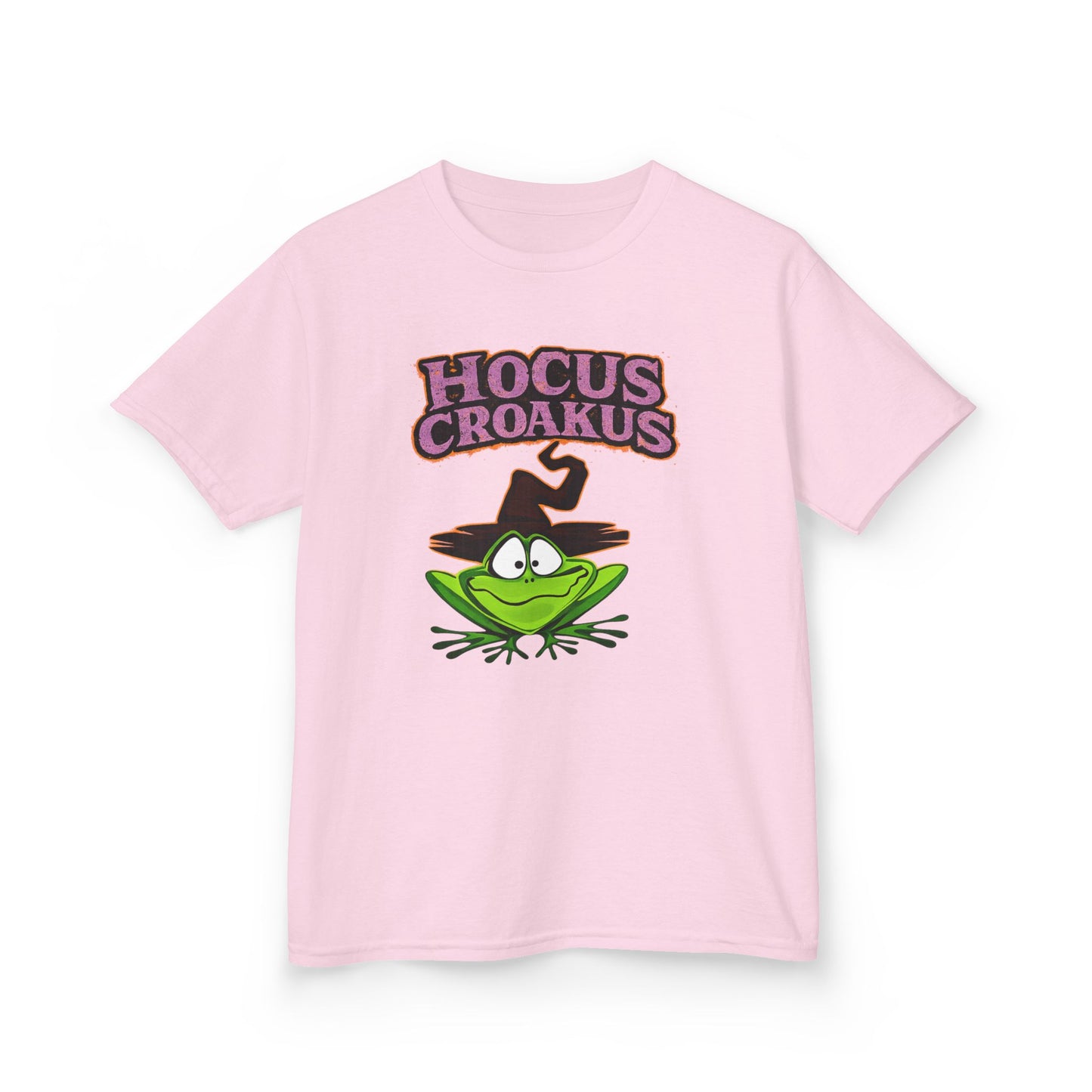 Hocus Croakus Frog Kids T-Shirt | Cute Halloween Frog Youth Graphic Tee for Boys & Girls
