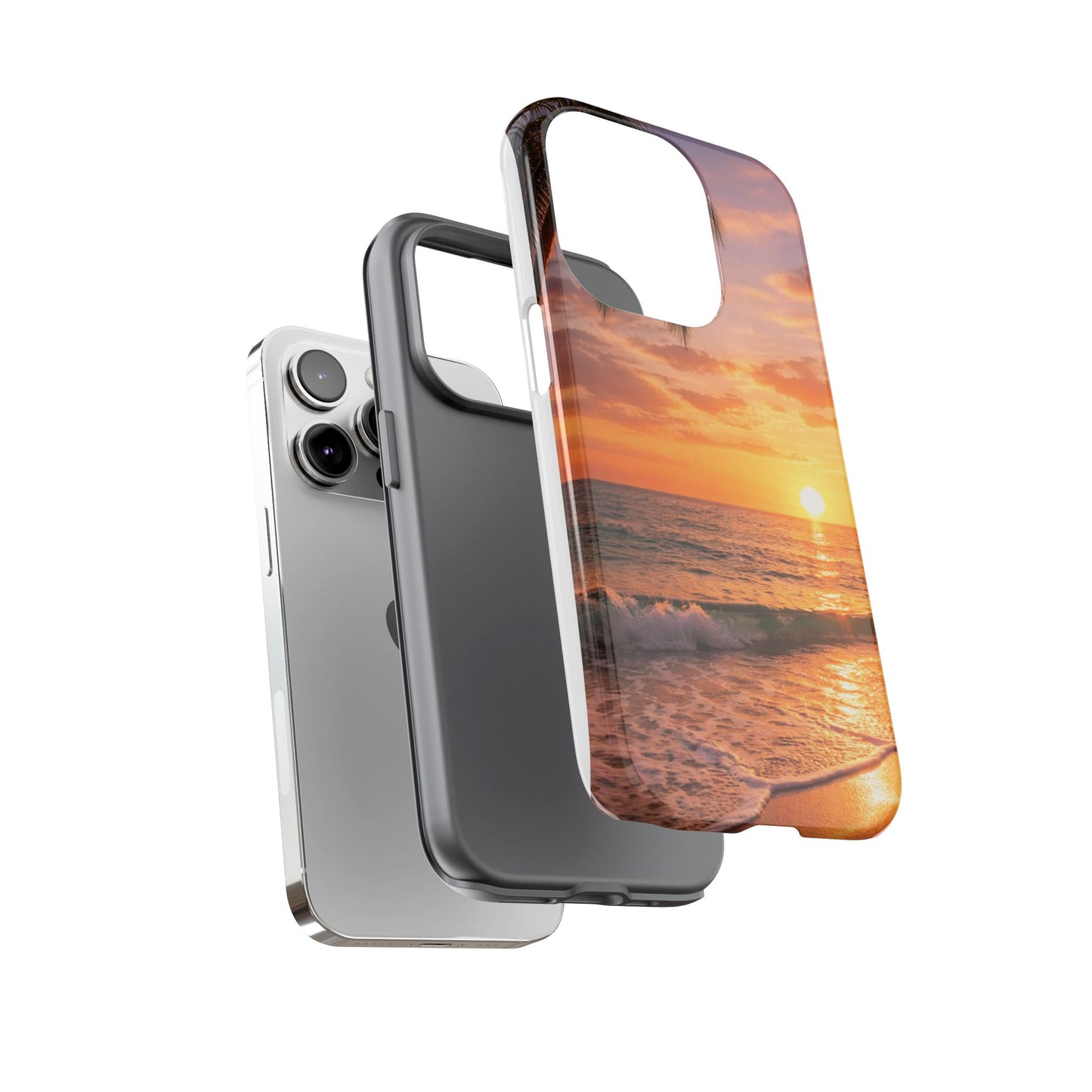 Golden Hour Beach Case — Tropical Palm Sunset Protective Case