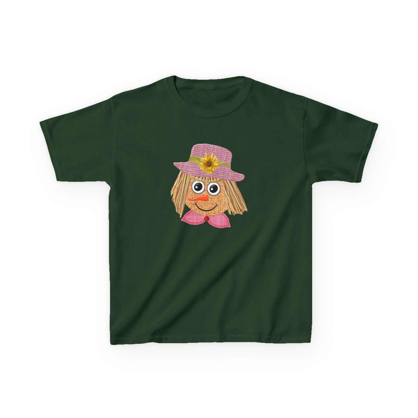 Cute Scarecrow Girl Kids Halloween T-Shirt