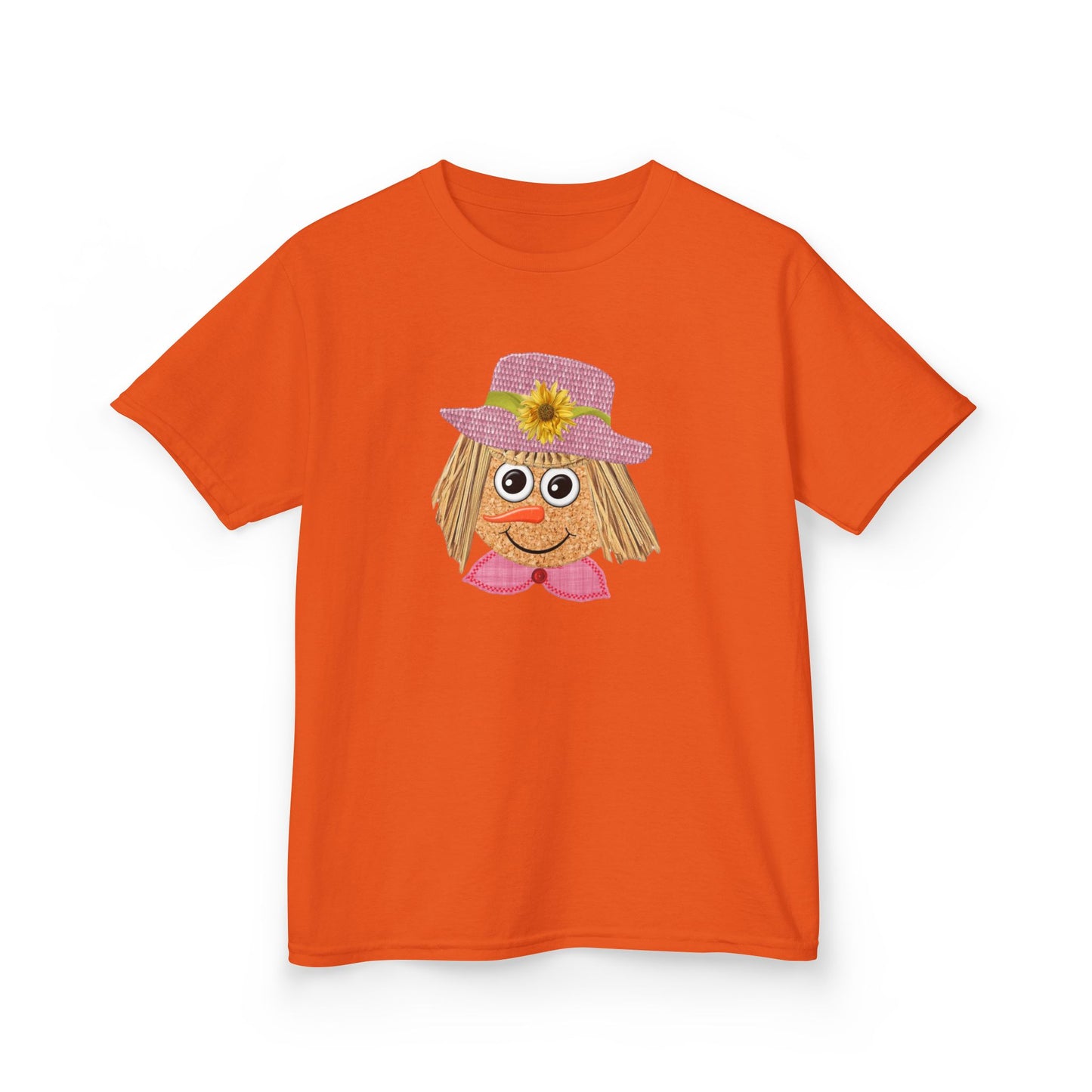 Cute Scarecrow Girl Youth T-Shirt | Adorable Fall & Thanksgiving Graphic Tee for Kids
