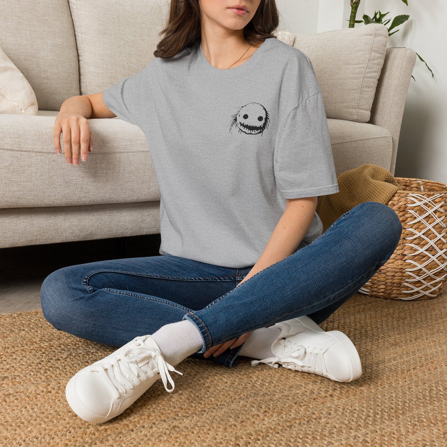 Wild Reed Apparel Creepy Monster Halloween Shirt | Vintage Horror Graphic Tee | Double-Sided Spooky Season T-Shirt