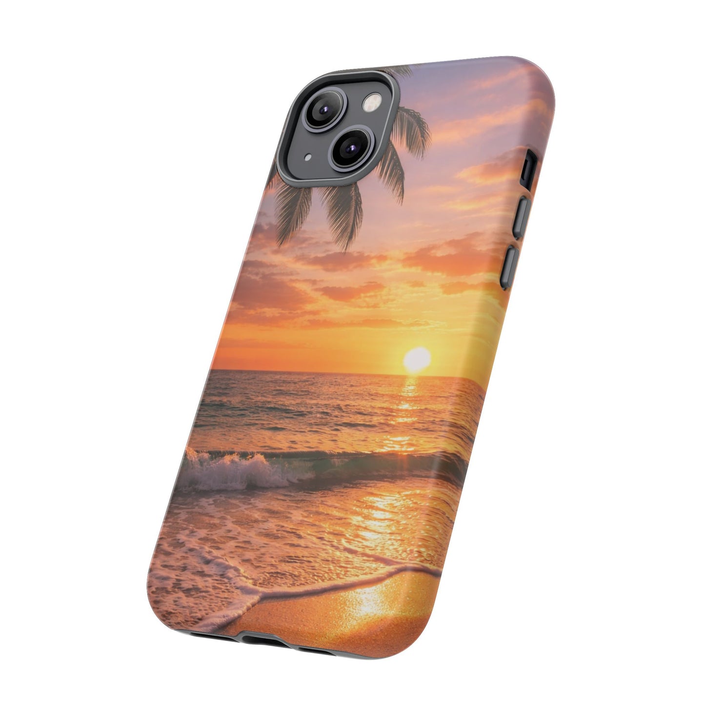 Golden Hour Beach Case — Tropical Palm Sunset Protective Case