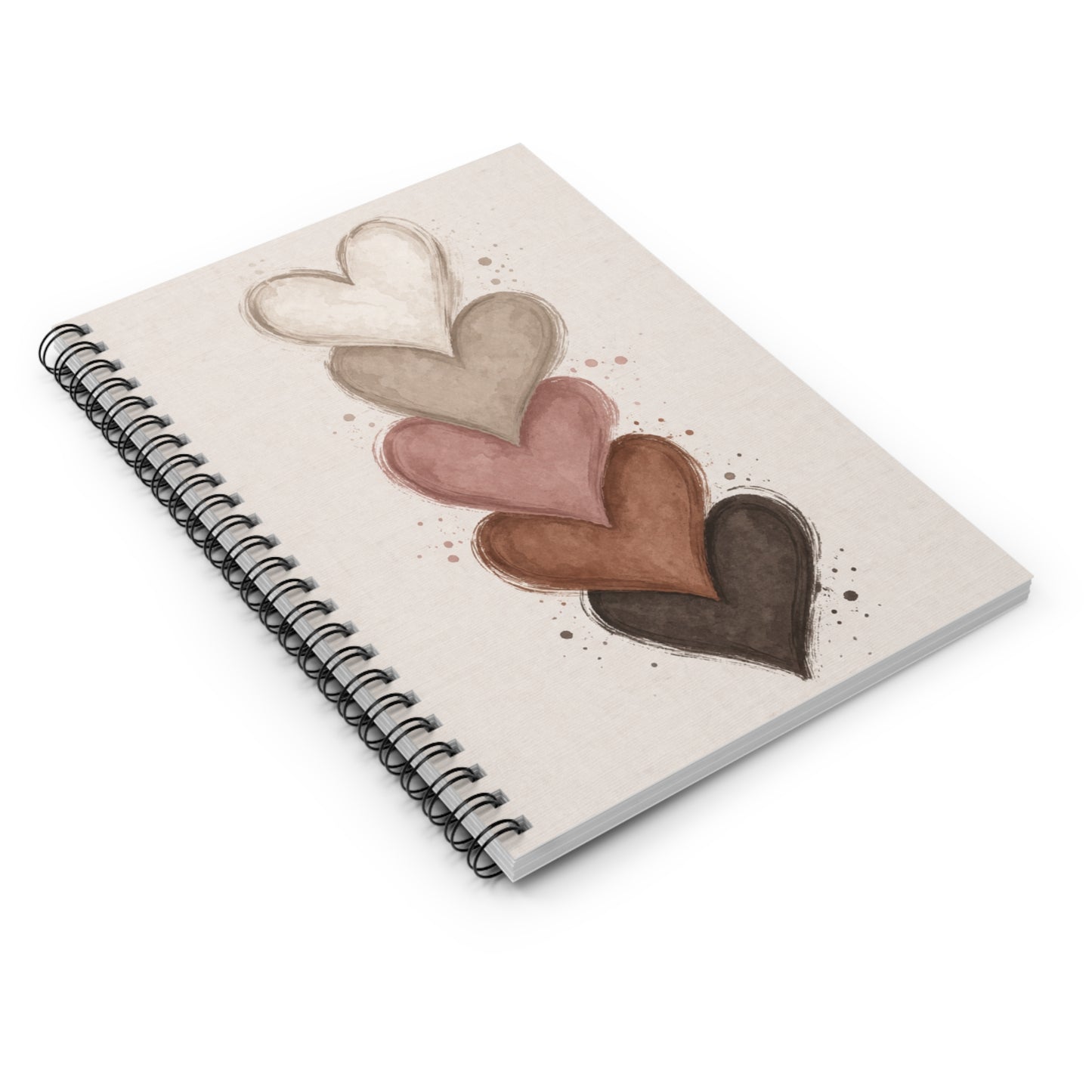 Neutral Boho Journal, Minimalist Heart Journal, Stacked Hearts Notebook, Aesthetic Journal, Self Care Journal, Gift for Her
