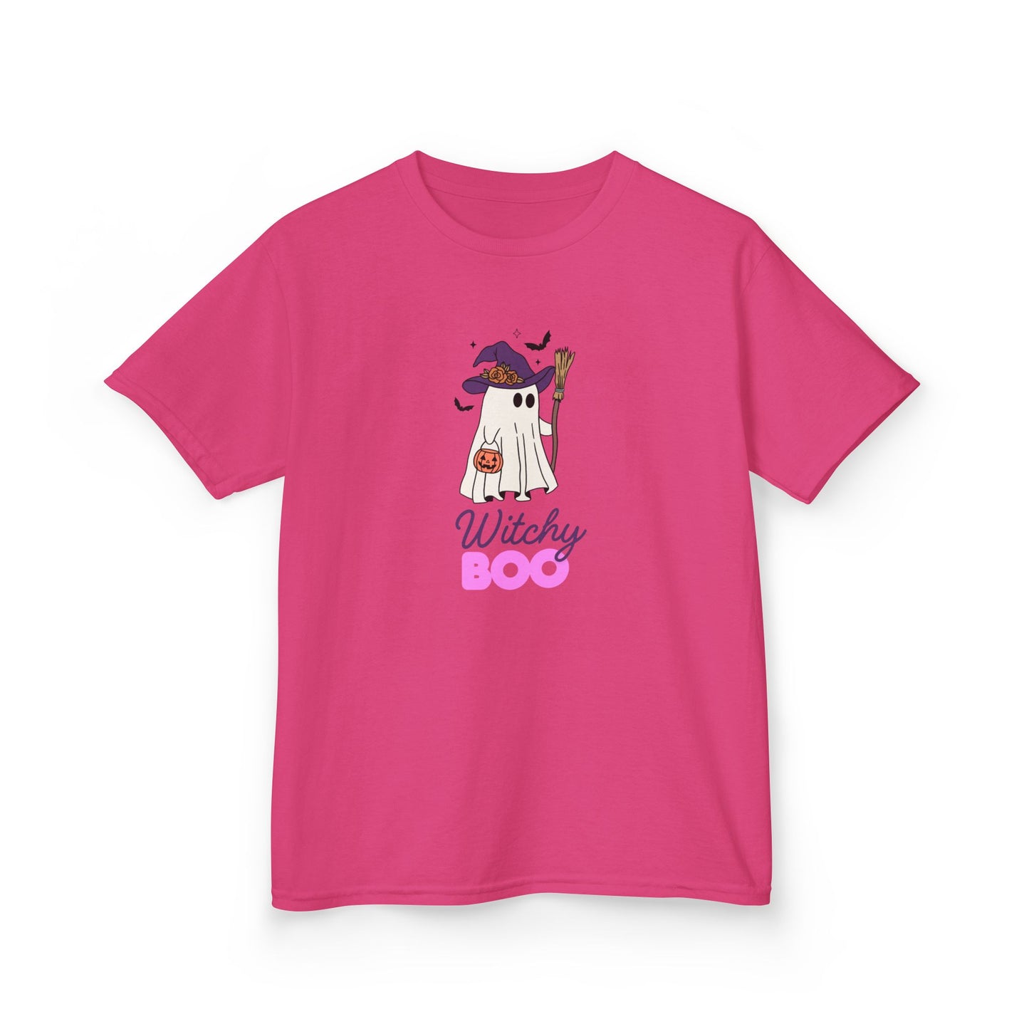 Witchy Boo Kids T-Shirt | Cute Halloween Ghost Youth Graphic Tee for Boys & Girls