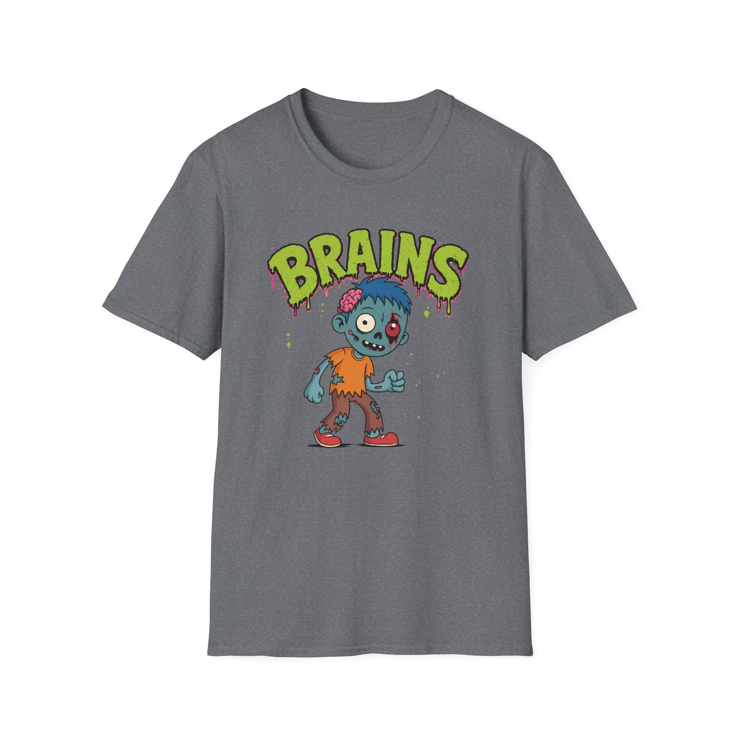 Brains Zombie Graphic Tee | Funny Halloween Shirt | Vintage Horror T-Shirt
