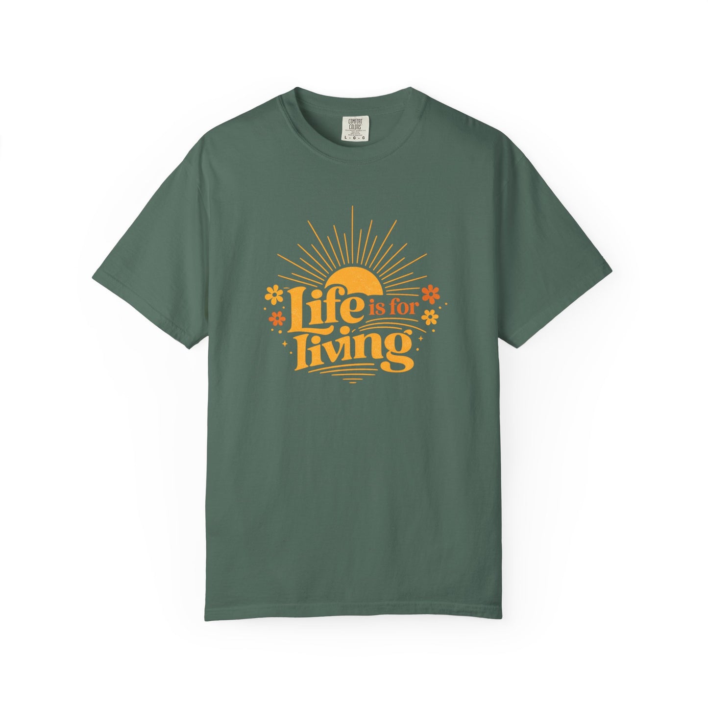 Life Is For Living Shirt, Vintage Summer Graphic Tee, Inspirational Sunshine Tee, Retro Positive Quote Shirt, Comfort Colors Summer Tee