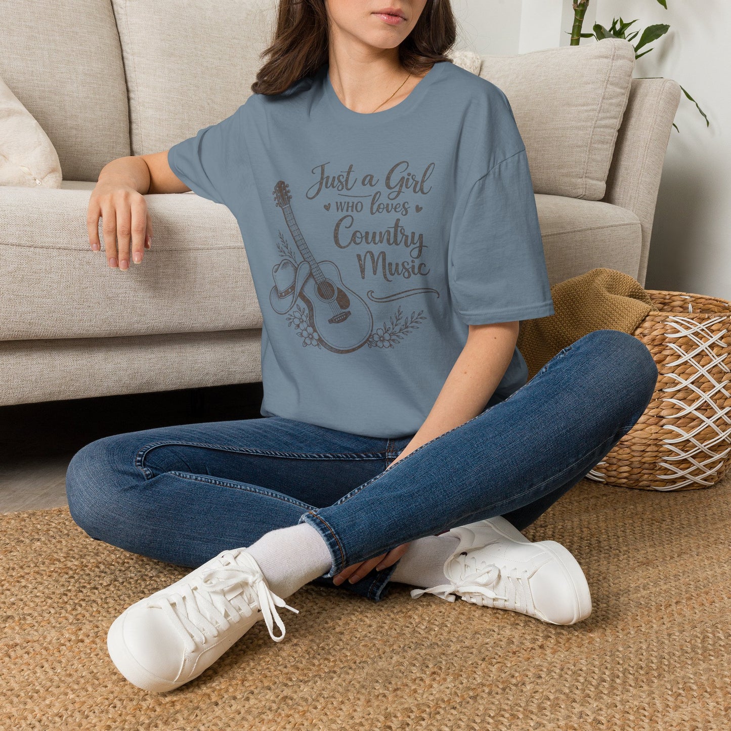 Wild Reed Apparel Just a Girl Who Loves Country Music Graphic Tee | Country Music Festival Shirt