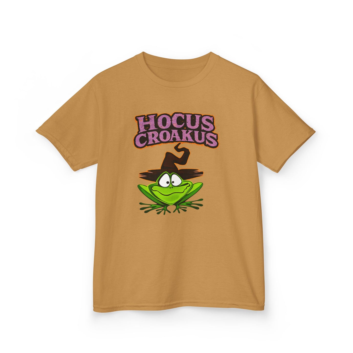 Hocus Croakus Frog Kids T-Shirt | Cute Halloween Frog Youth Graphic Tee for Boys & Girls