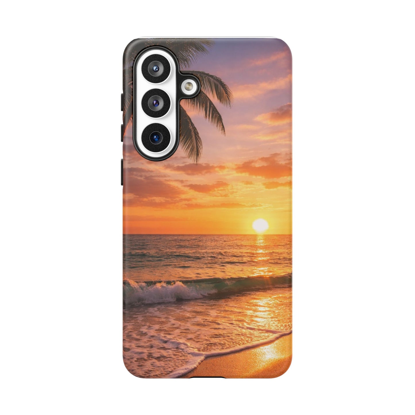 Golden Hour Beach Case — Tropical Palm Sunset Protective Case