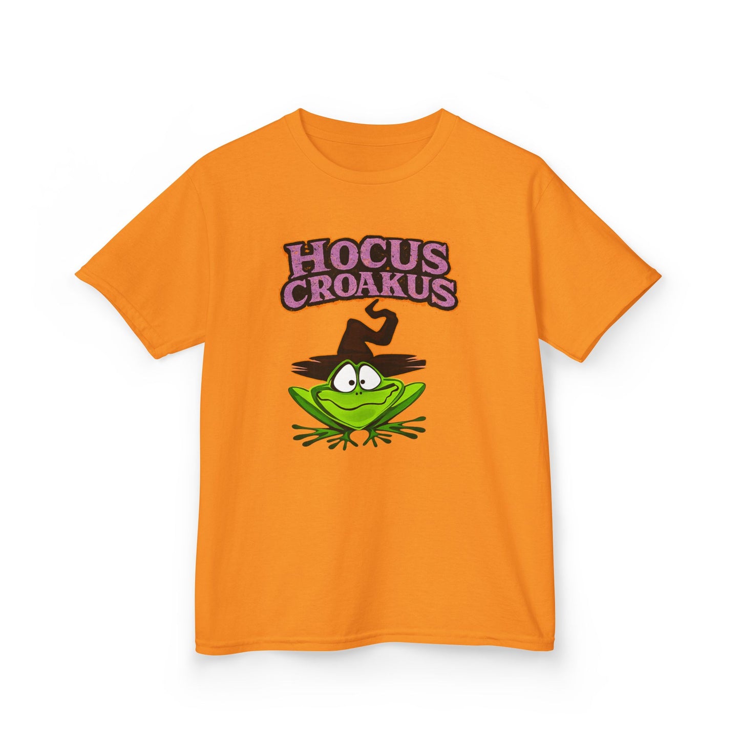 Hocus Croakus Frog Kids T-Shirt | Cute Halloween Frog Youth Graphic Tee for Boys & Girls