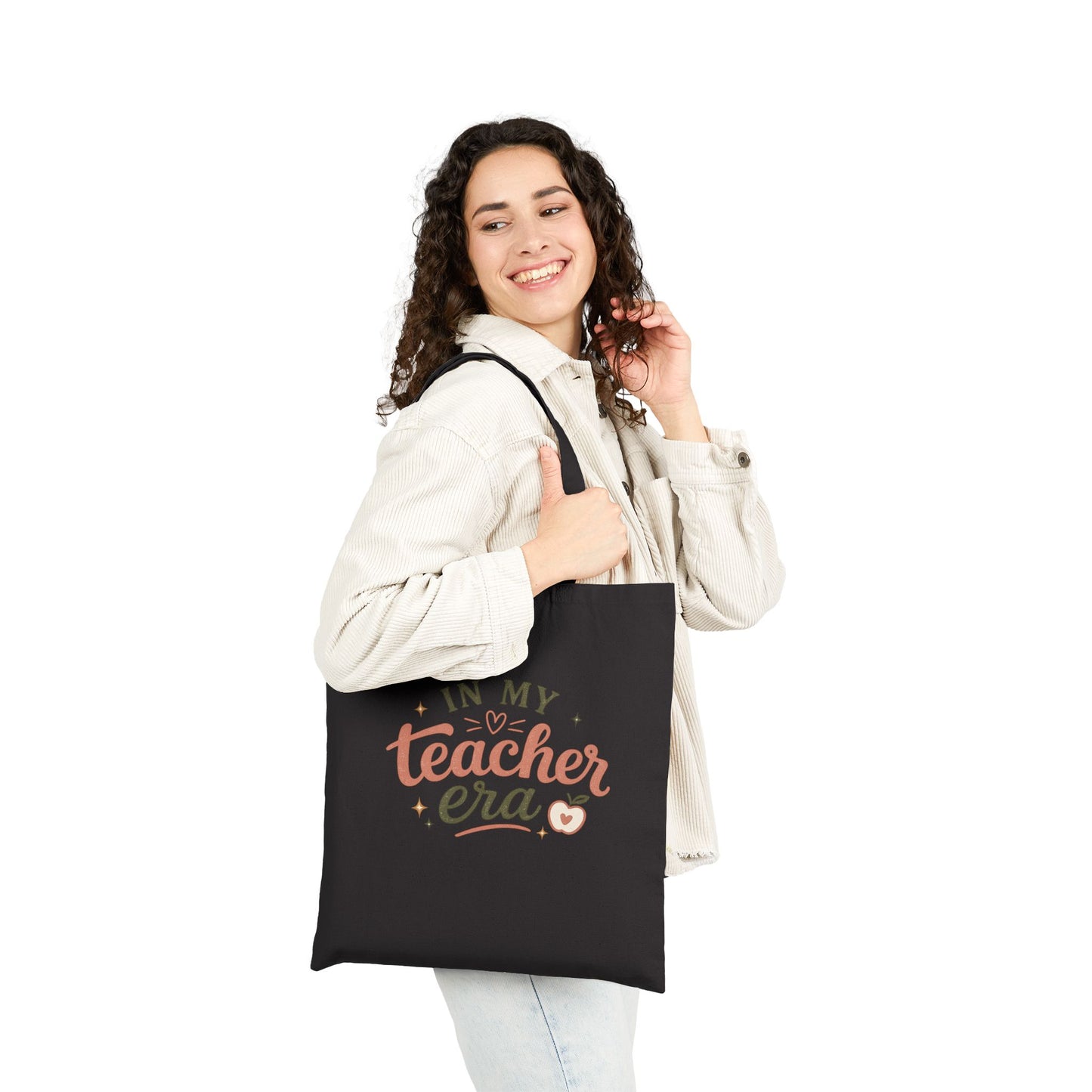 In My Teacher Era Canvas Tote Bag | Cute Teacher Tote for School, Classroom & Everyday Essentials