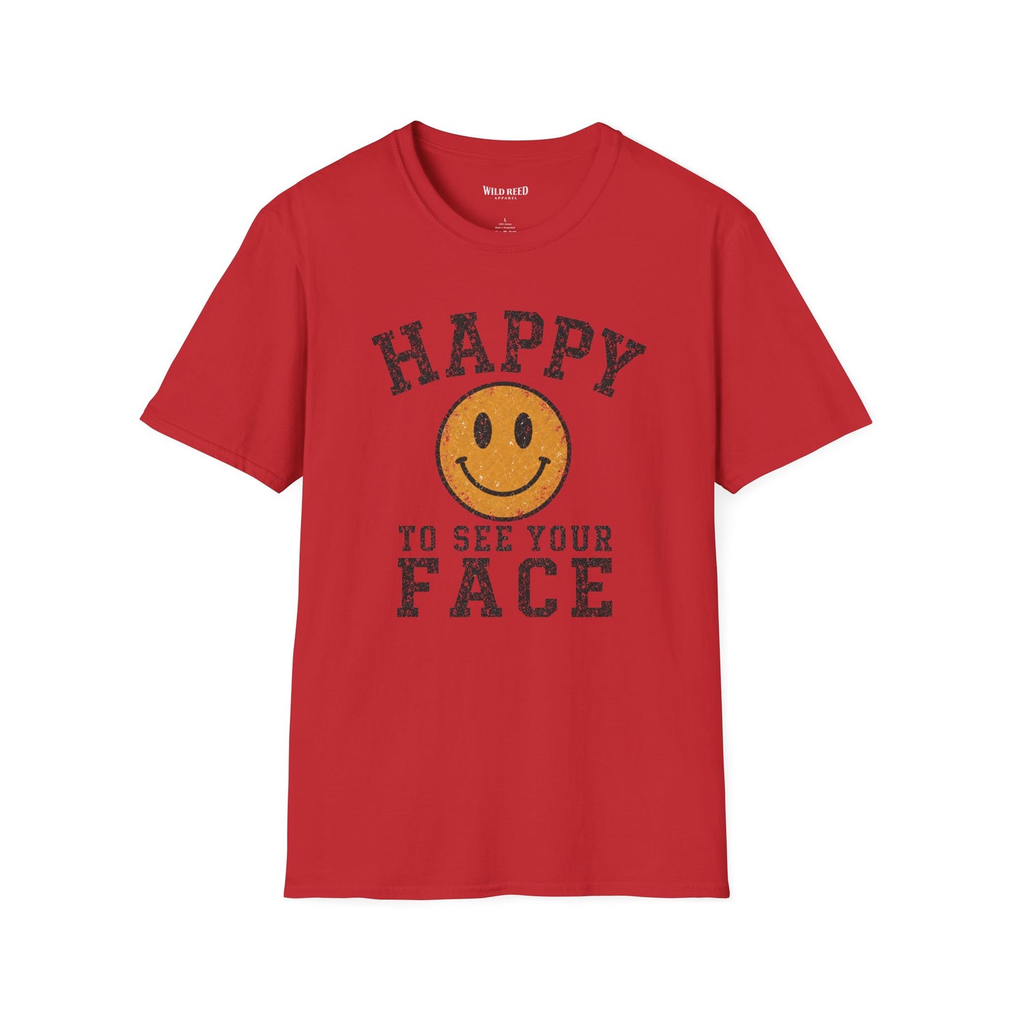 Happy to See Your Face Teacher Shirt | Back to School Tee | Retro Smiley Graphic T-Shirt