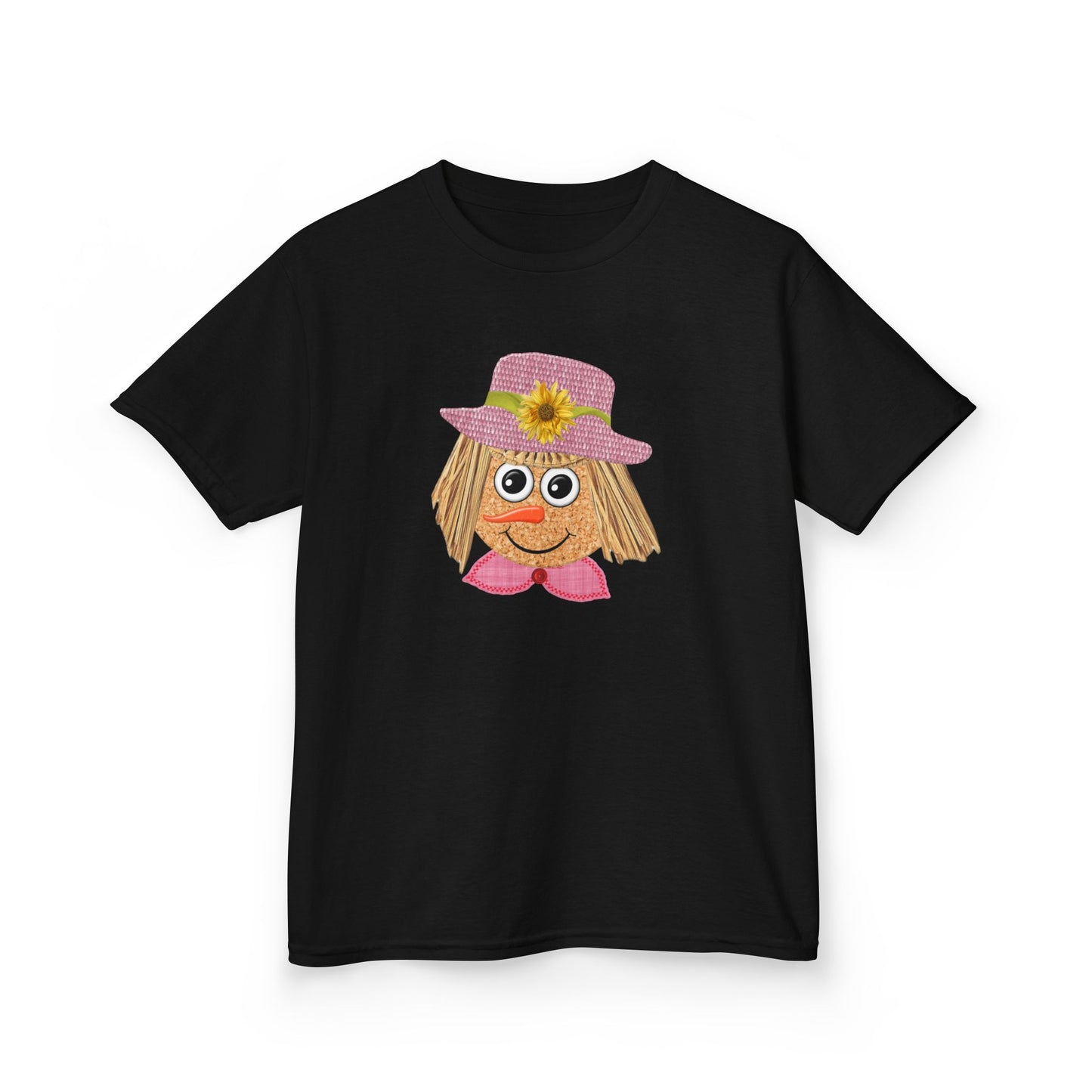 Cute Scarecrow Girl Youth T-Shirt | Adorable Fall & Thanksgiving Graphic Tee for Kids