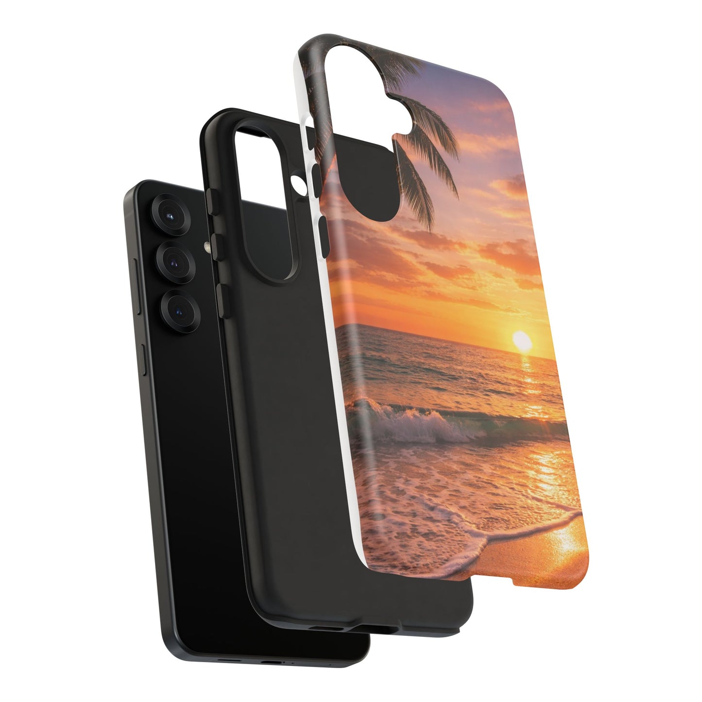 Golden Hour Beach Case — Tropical Palm Sunset Protective Case